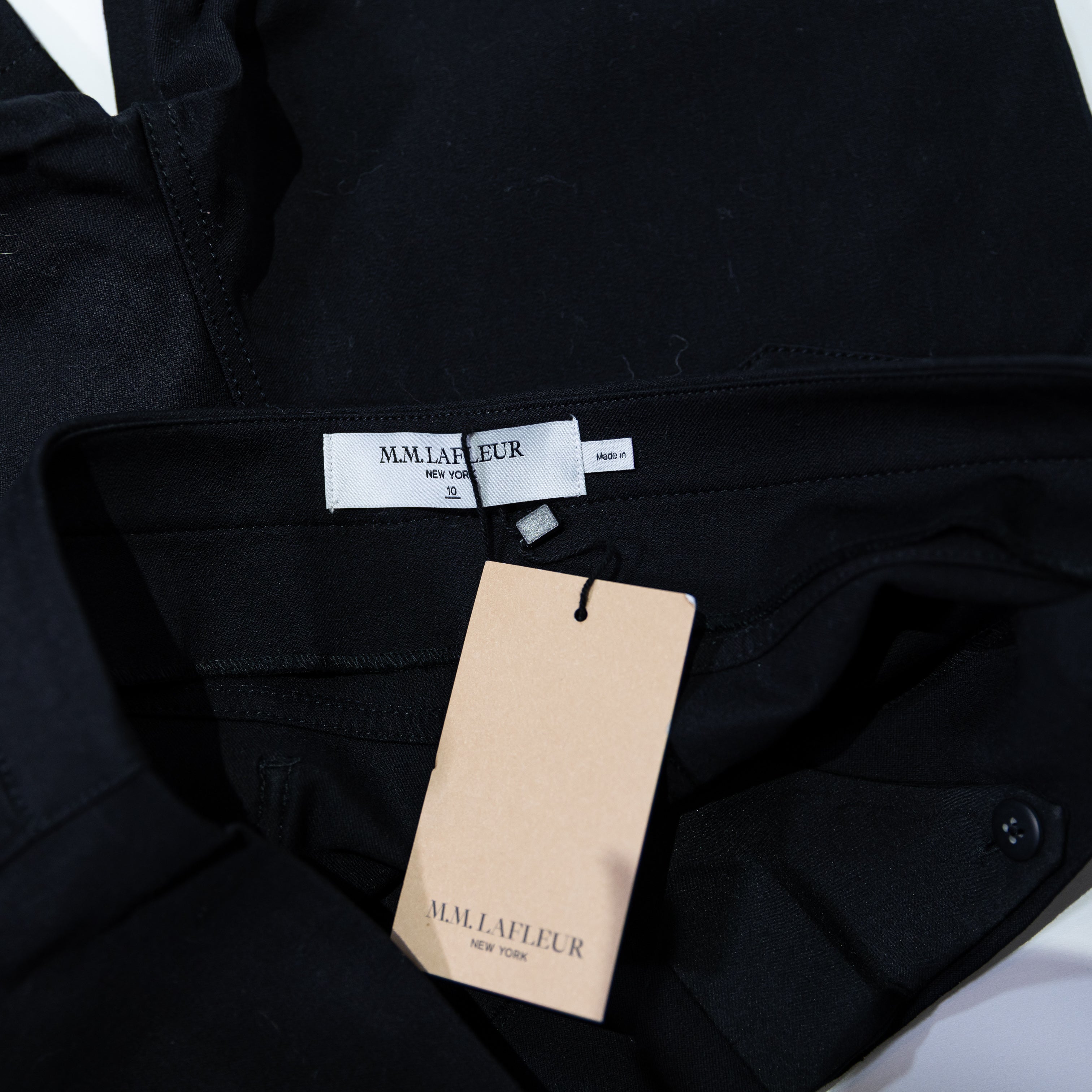 NEW M.M. LaFleur Hockley 2.0 Mid Rise Pull On Stretch Easy Pants Black 10
