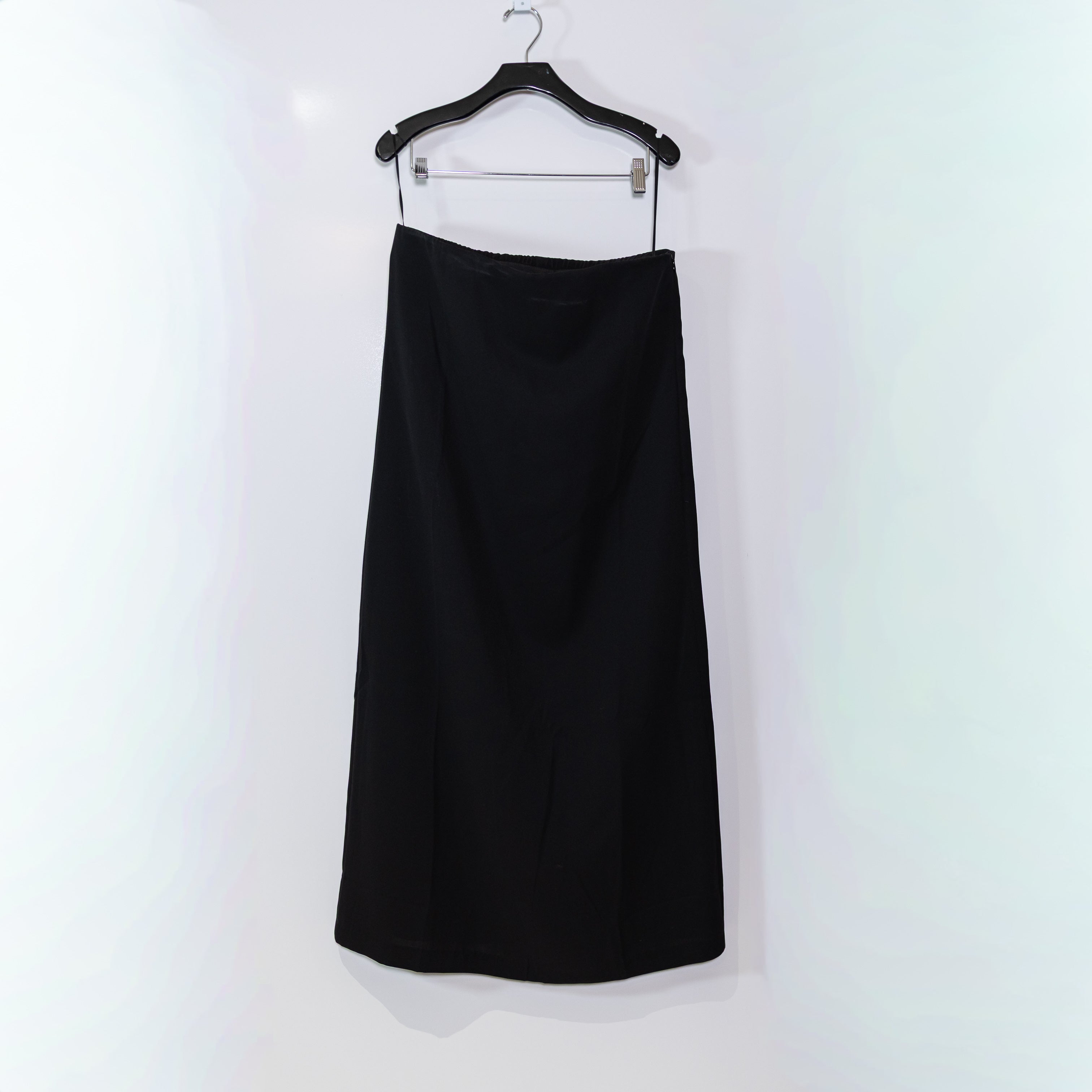 Tuckernuck Joelle Strapless Straight Line Column Midi Party Dress Black Large