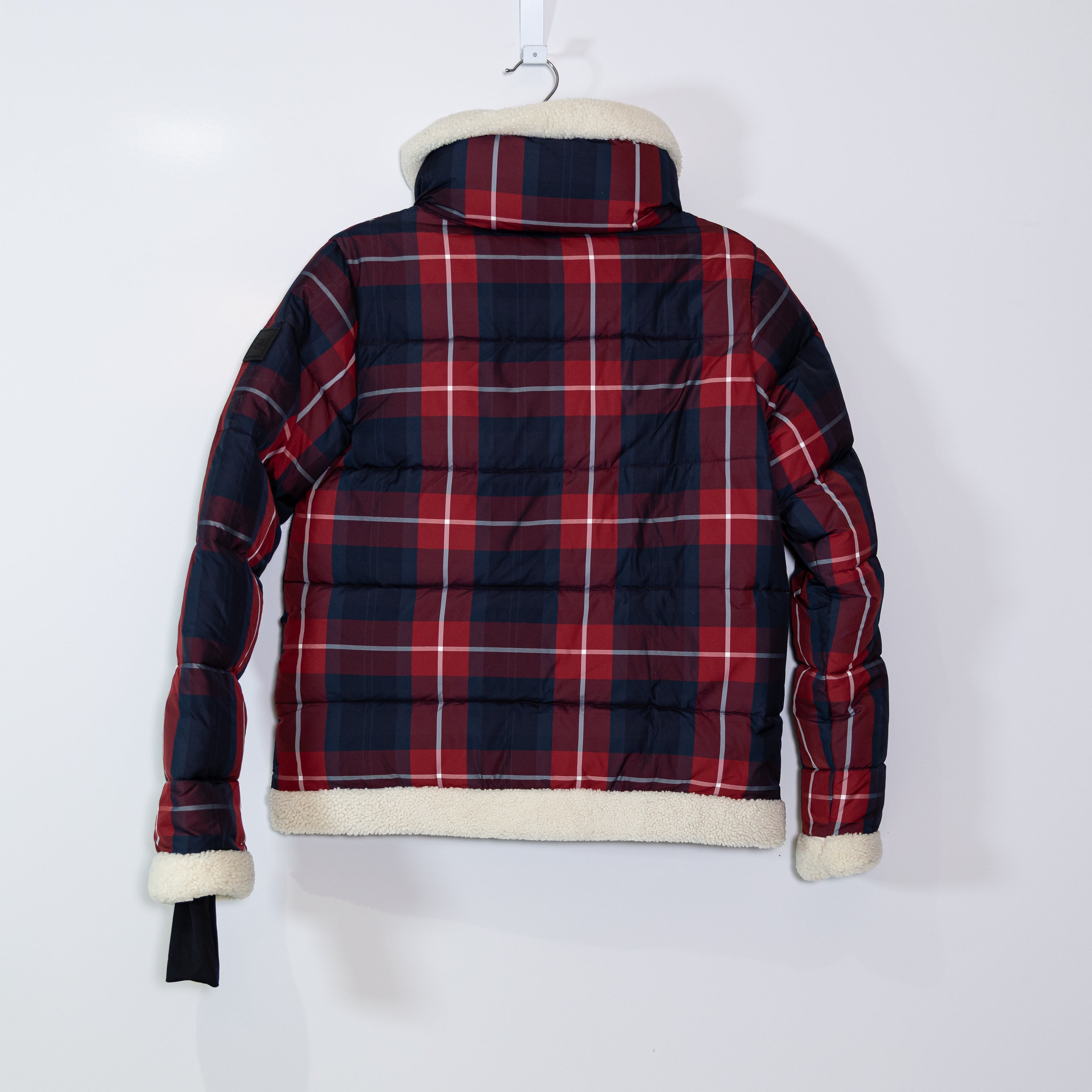SAM. Mackenzie Shearling Lined Goose Down Quilted Water Resistant Jacket Plaid M