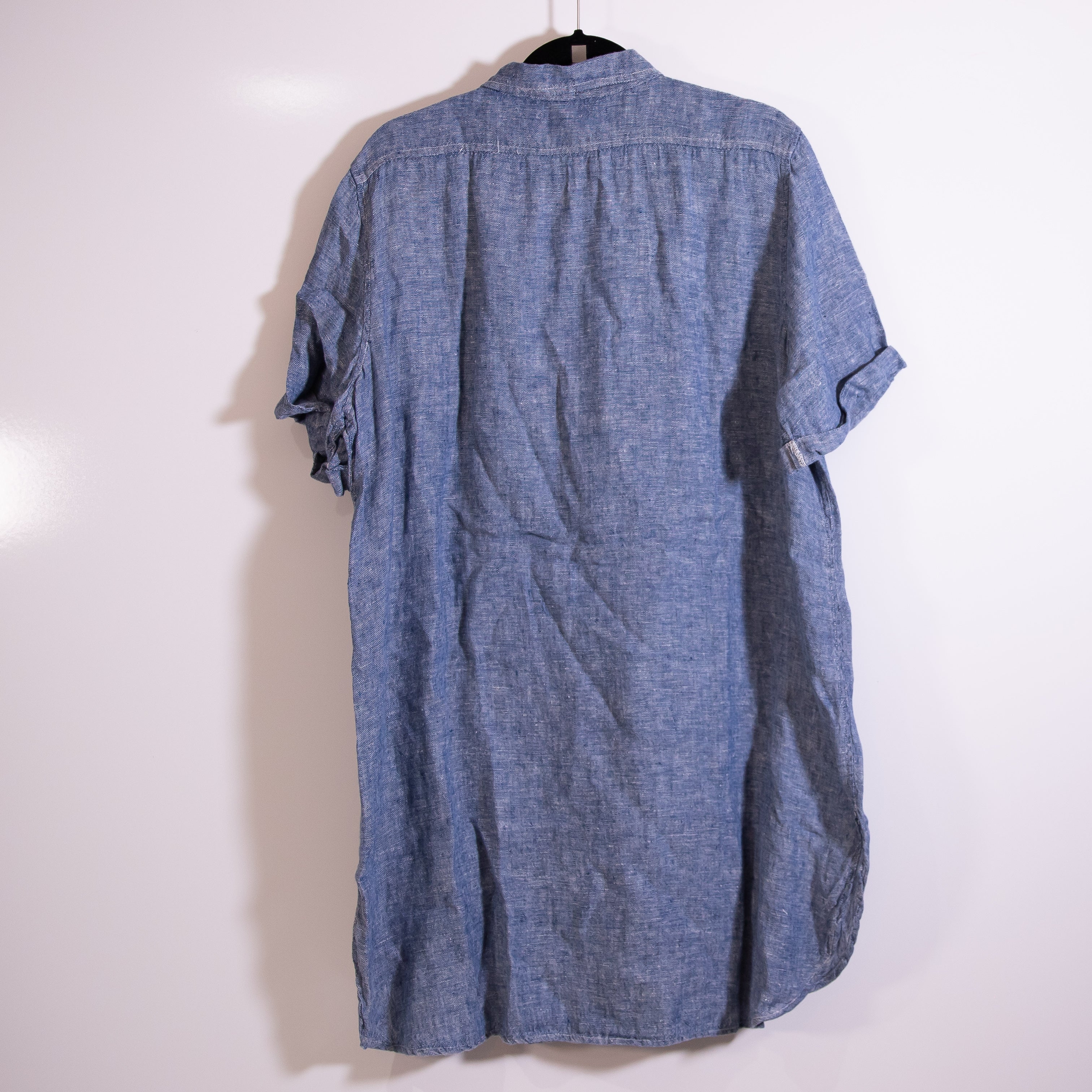 Free People x CP Shades Linen Lightweight Woven Chambray Denim Pullover Dress L