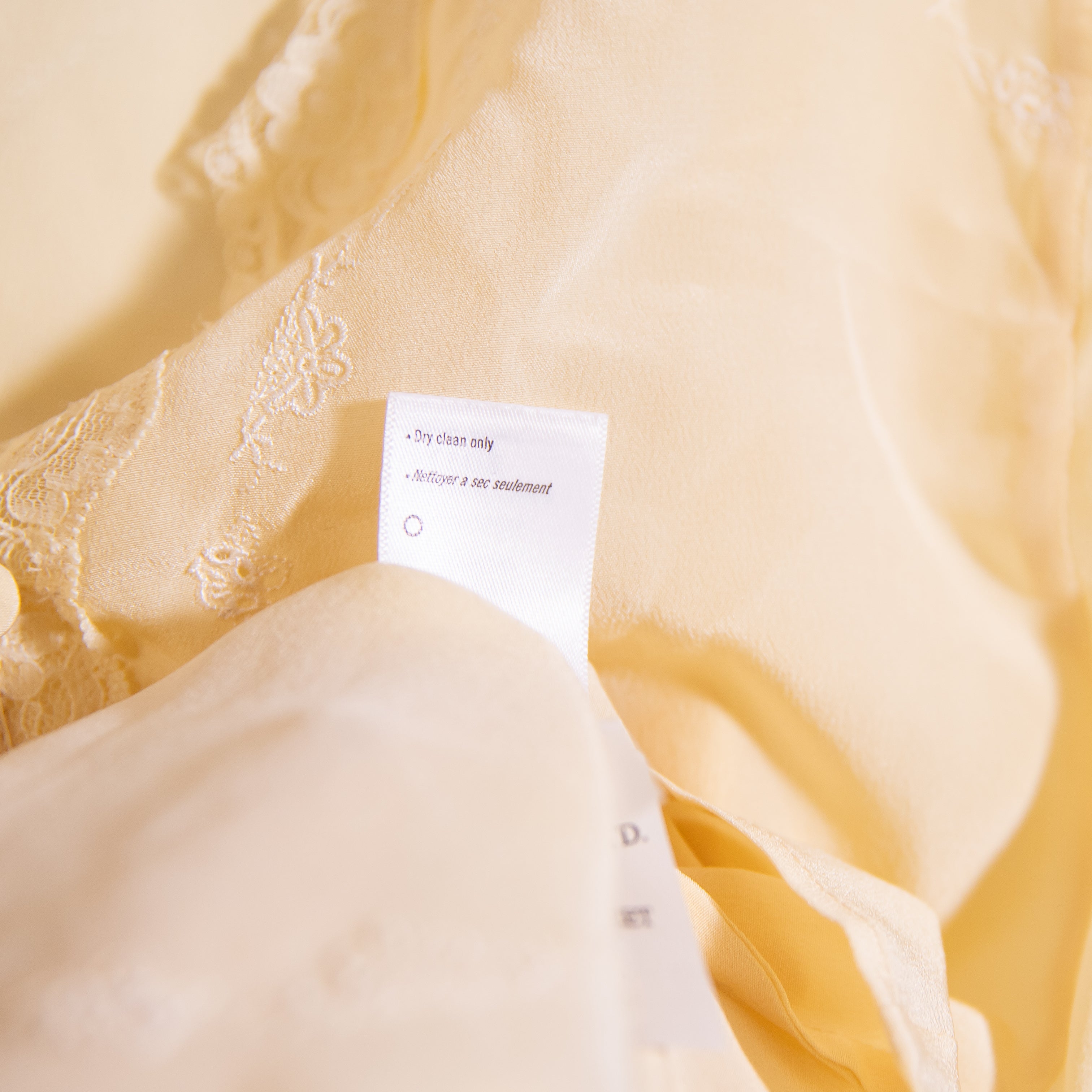 Paige Ancona Silk Chiffon Lace Applique Sleeveless Blouse Tank Top Apricot Dust