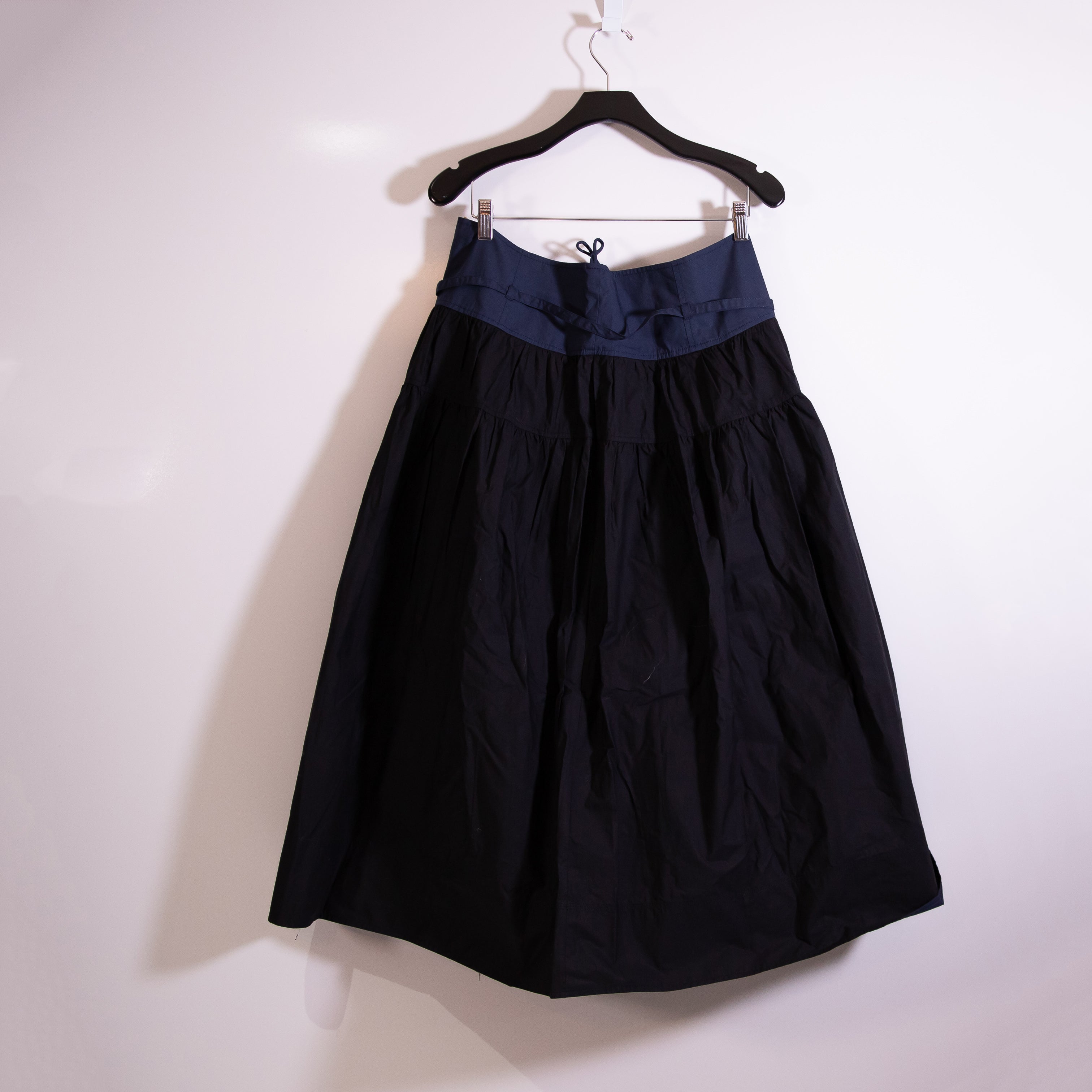 NEW Ulla Johnson Angeline Cotton Poplin Drawstring Waist Midi Skirt Twilight 12