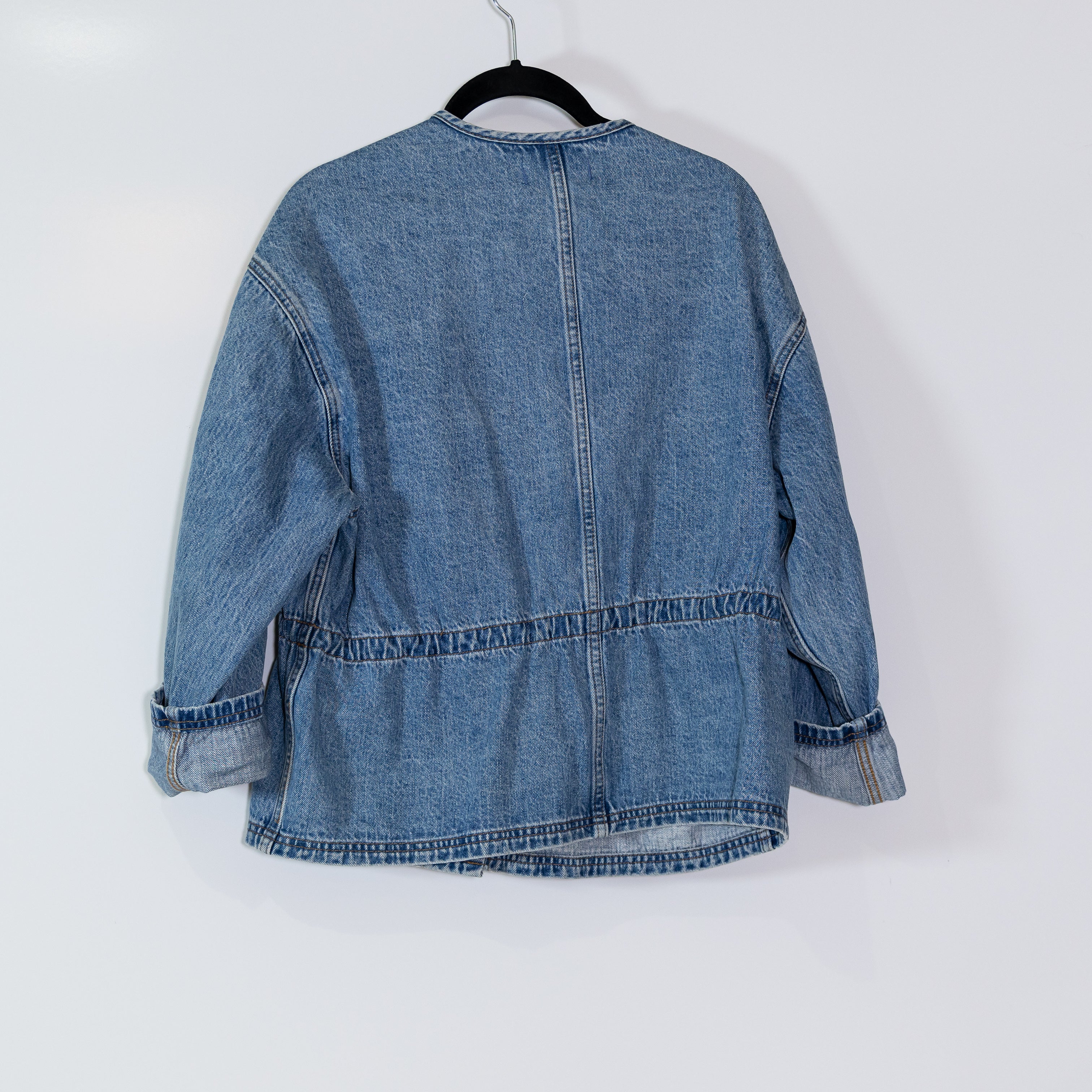 Madewell Denim Jean Cotton Claremont Drawstring Jacket in Saybrook Wash Small