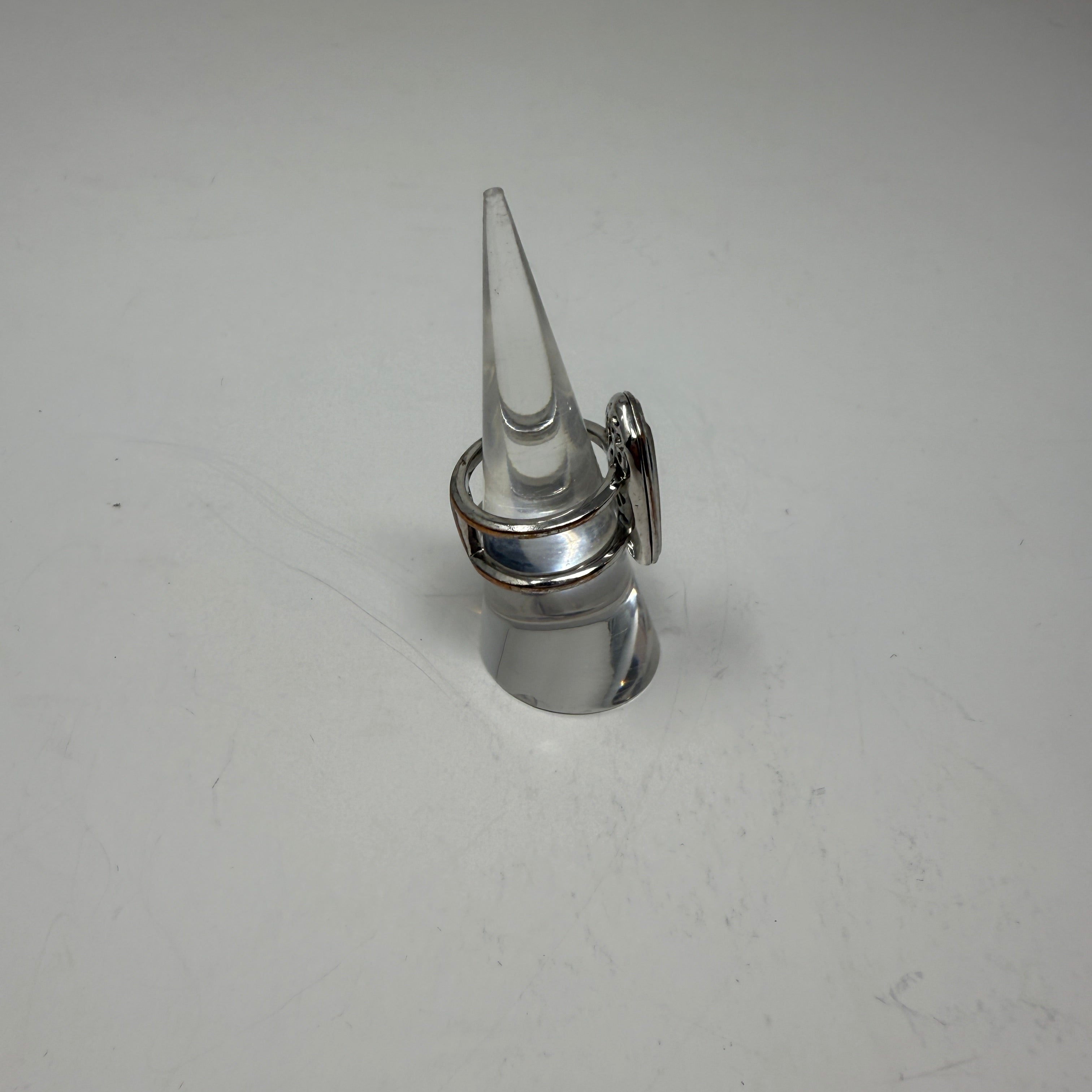 Kendra Scott Elyse Sterling Silver Double Band Ring Mother Of Pearl Stone 6.5