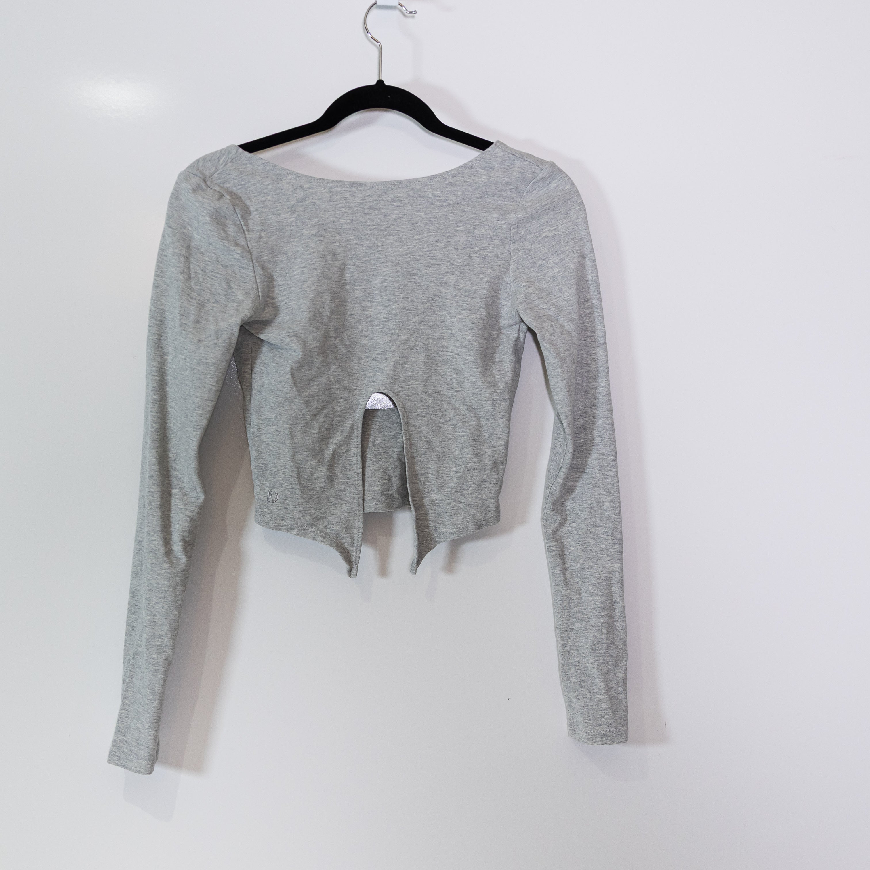 Daughter Lessons Combo Long Sleeve Reversible Twist Tie Knot Tee Shirt Gray XS