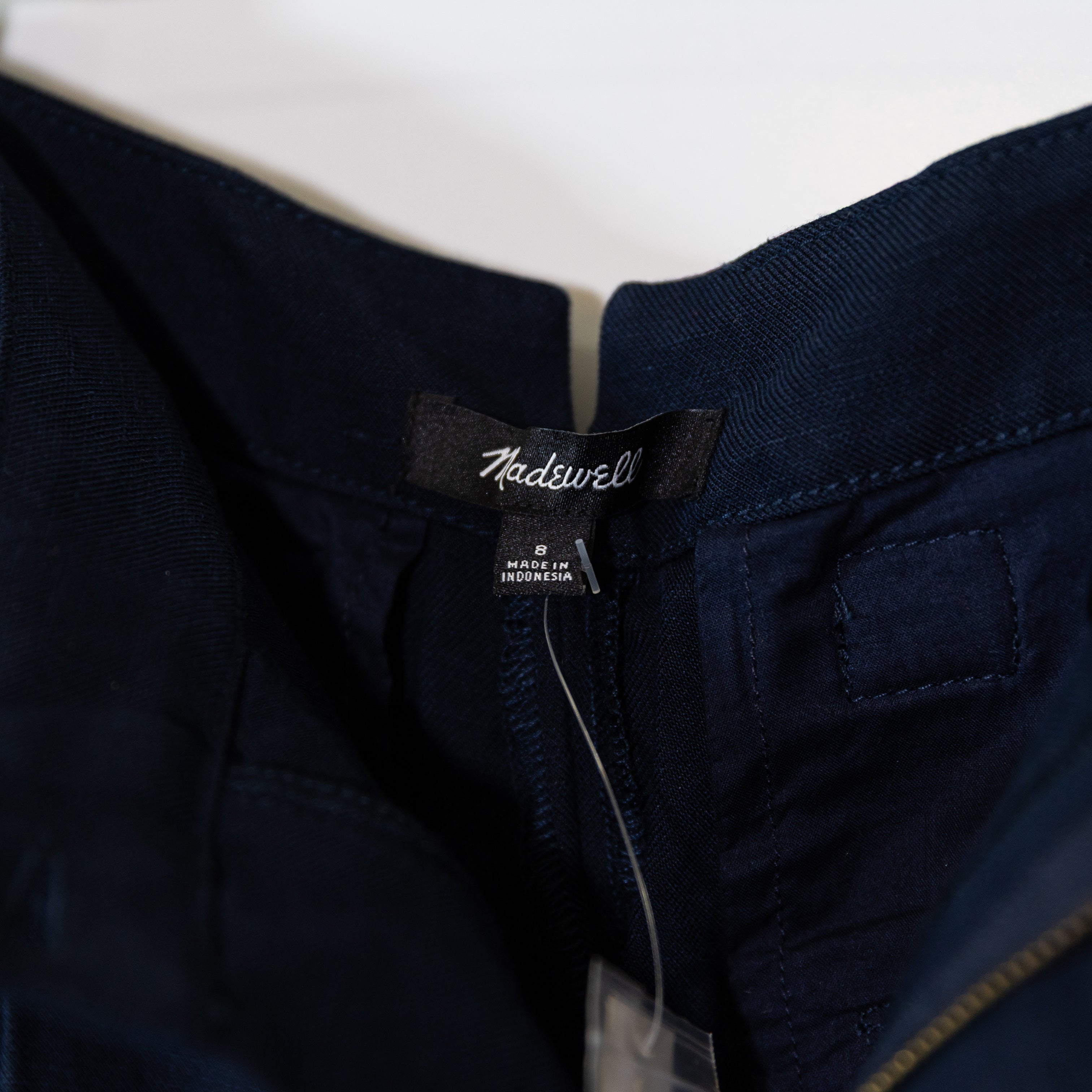 NEW Madewell Pleated High Waist Cargo Linen Blend Midi Skirt Deep Indigo 8