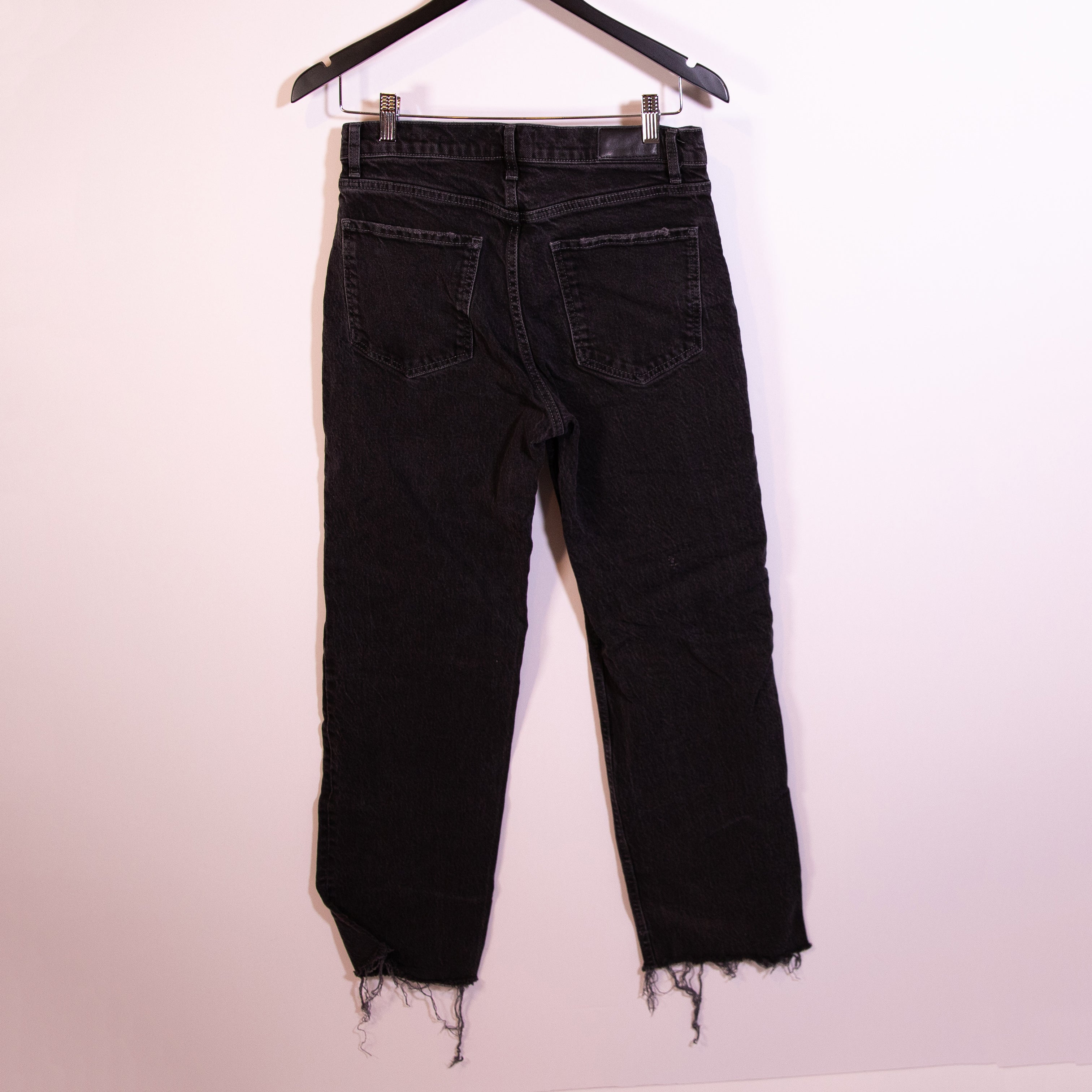 Rails The Topanga High Rise Straight Leg Cotton Denim Jeans Pants Black 28
