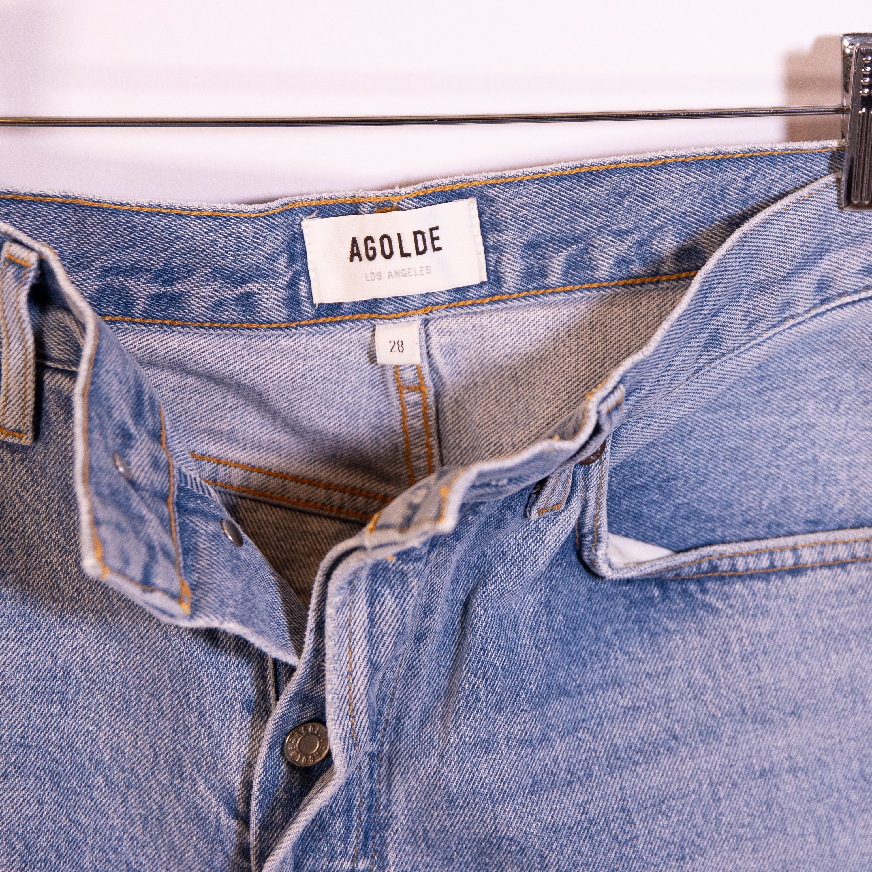 Agolde Women's Lana Straight Leg Cotton Denim Jeans Riptide Wash 28