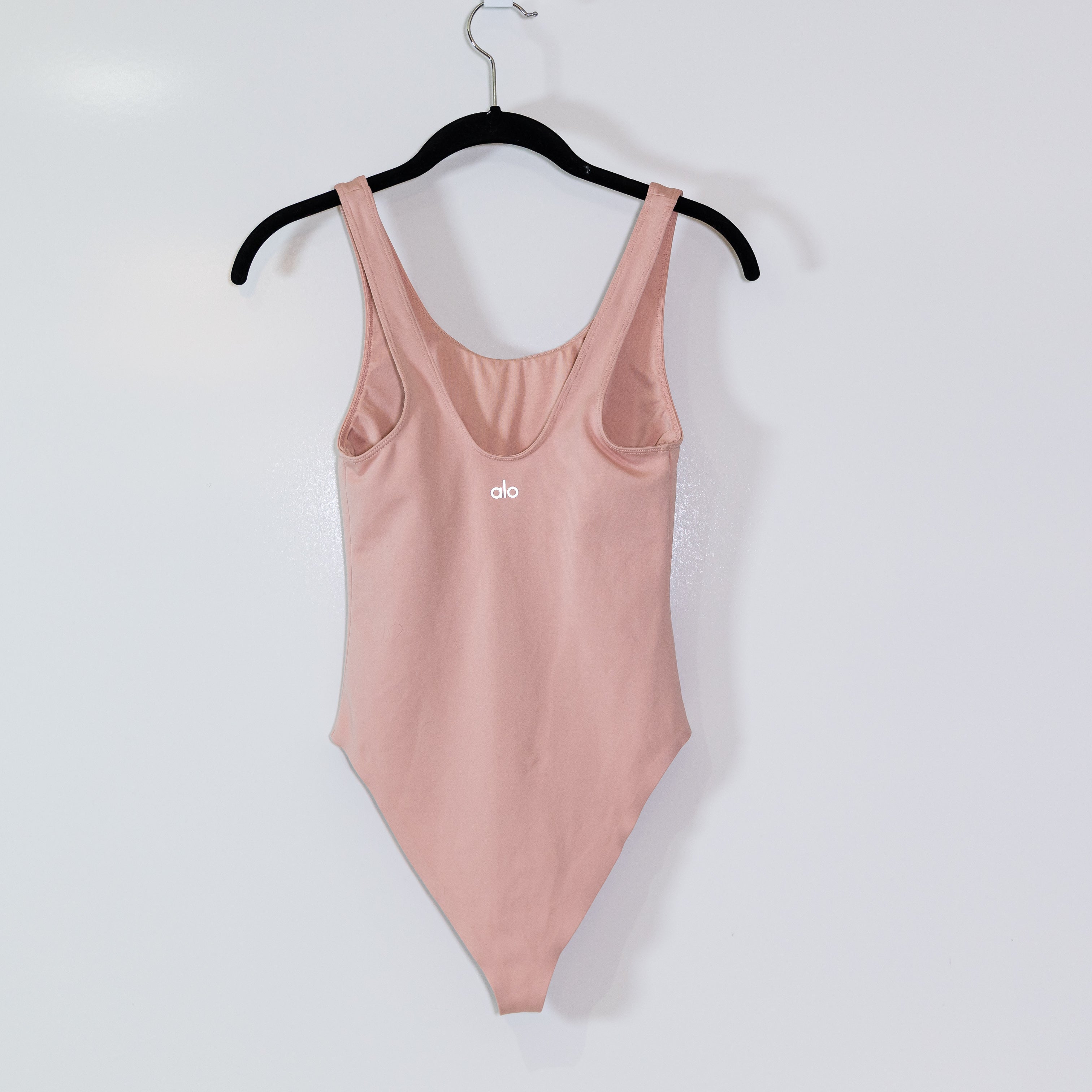 Alo Yoga Women's Scoop Neck Sleeveless Tank One Piece Bodysuit Pink XS