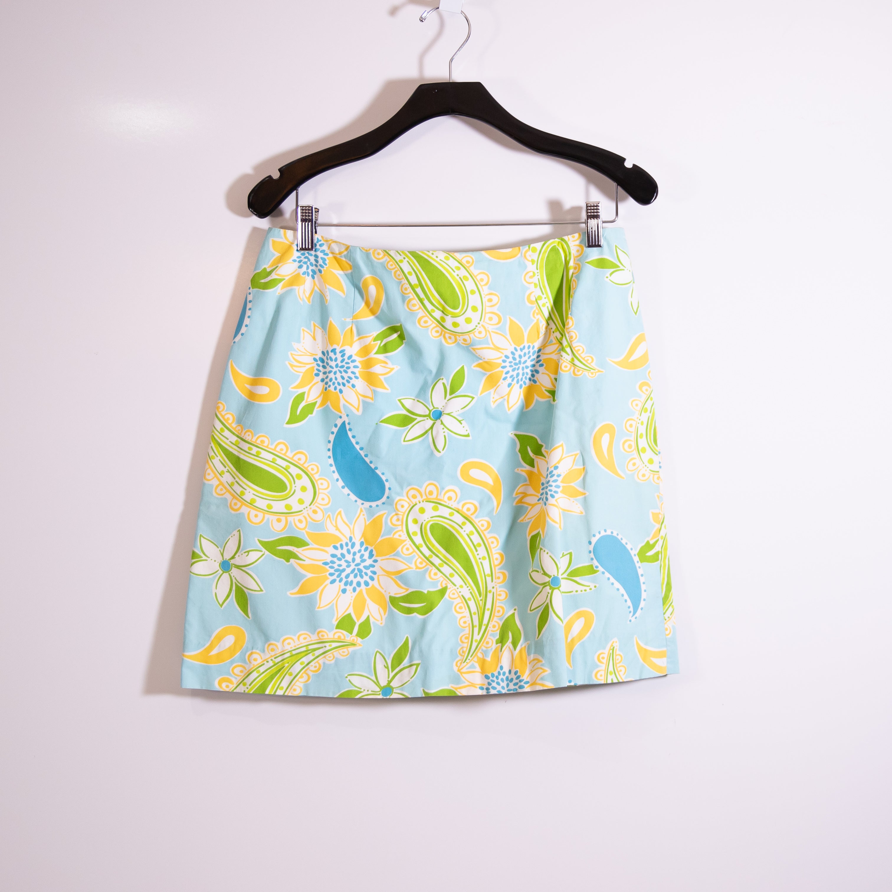 Lilly Pulitzer Vintage White Label Paisley Floral Flower Cotton Mini Skirt 10