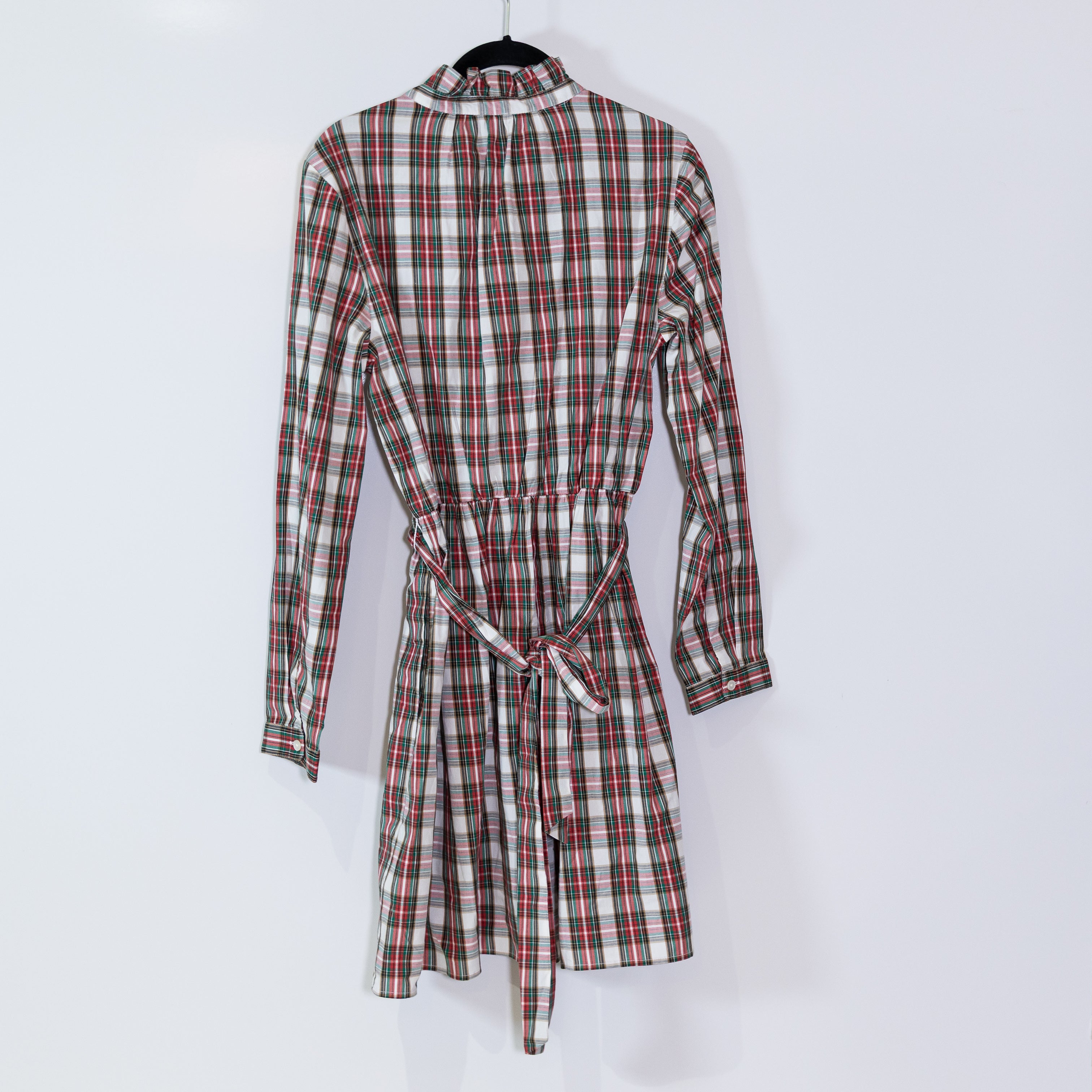 NEW J. Crew Classic Tartan Plaid Print Mini Wrap Button Front Shirt Dress 8