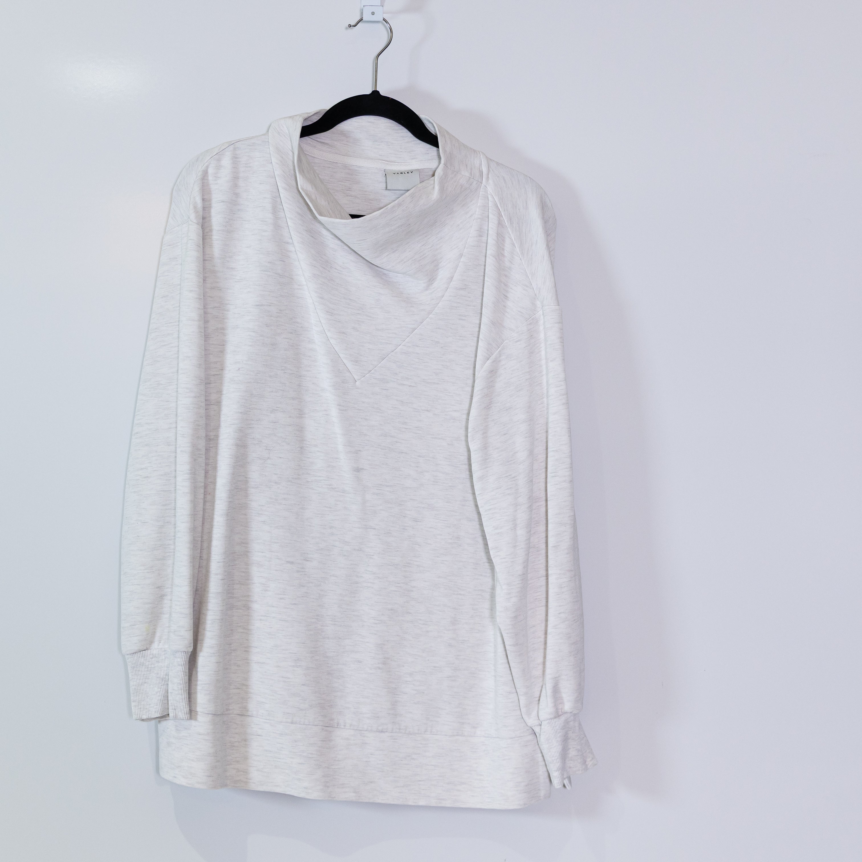 Varley Women's Modena Longline Sweat Turtleneck Pullover Sweater Heather Gray M