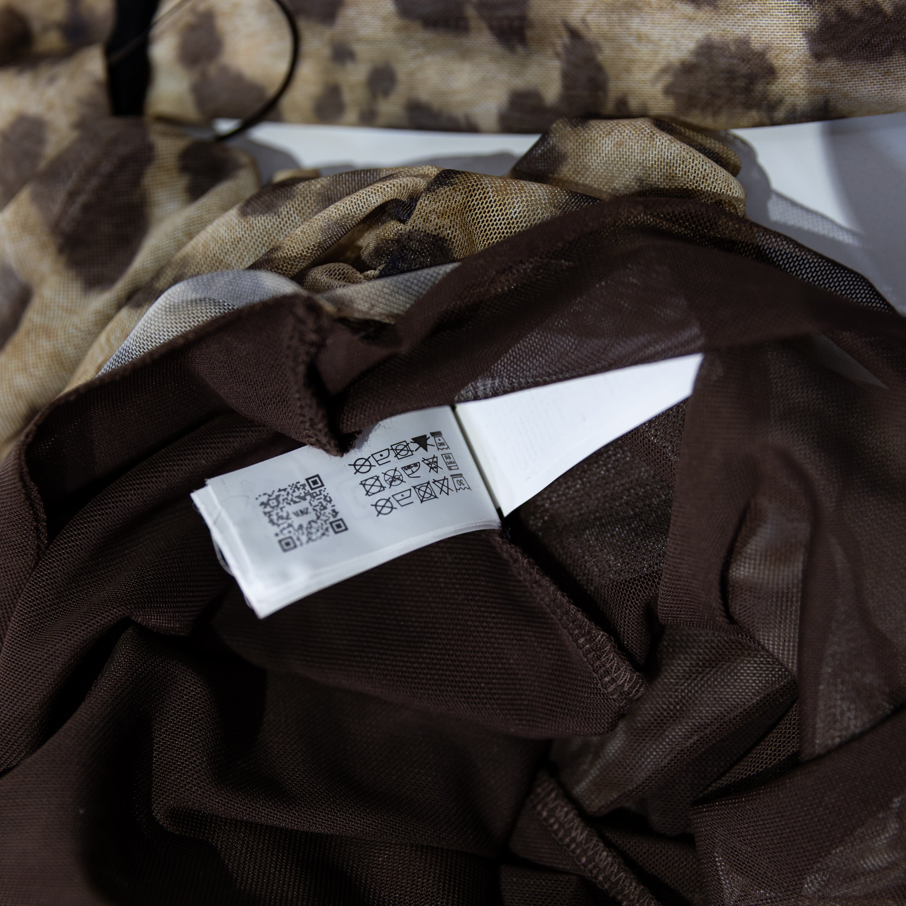 Zara Cheetah Leopard Animal Print Pattern Mesh Tube Tank Top Neck Wrap Medium