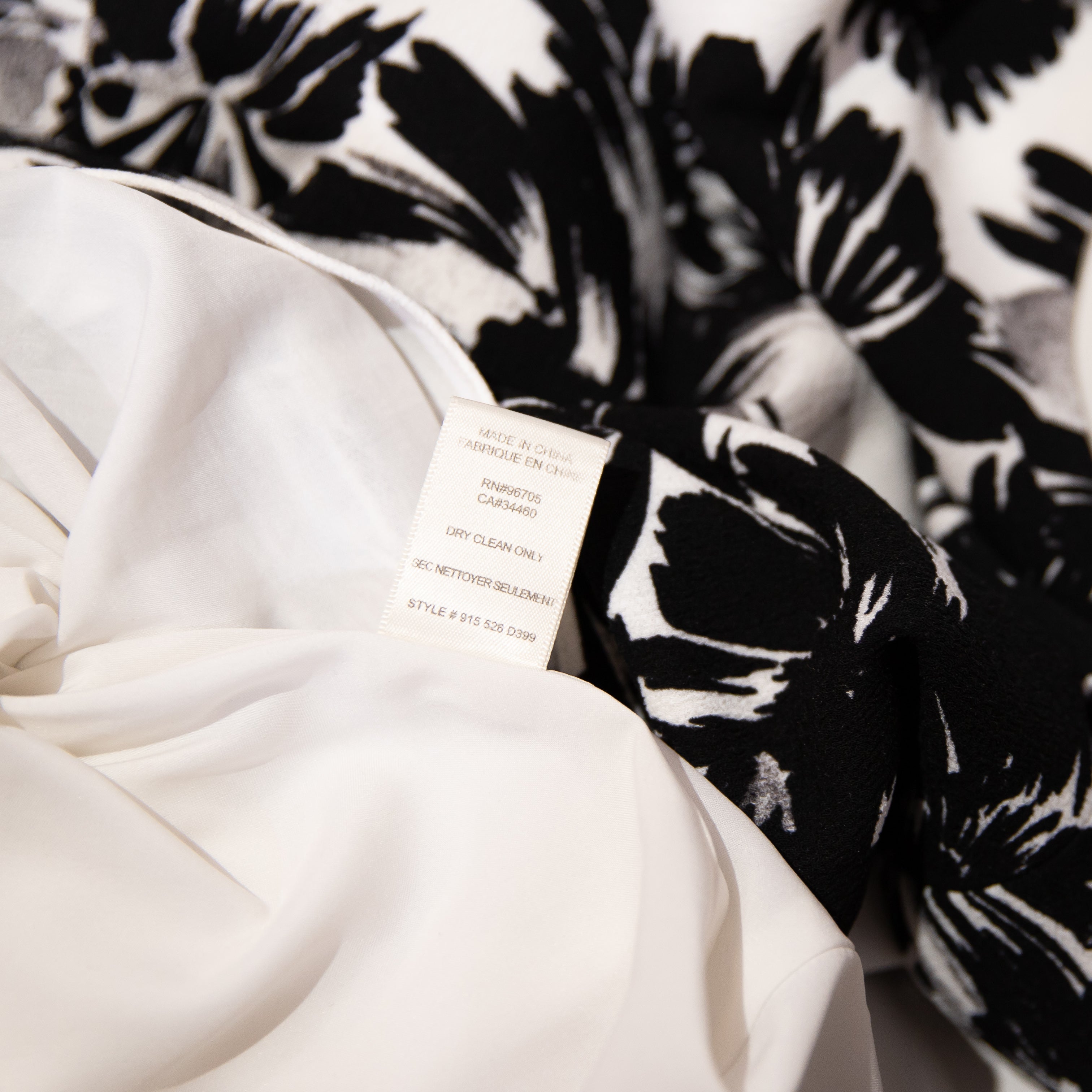 Rebecca Taylor Flippy Scoop Neck Sleeveless Black White Floral Flower Dress 8