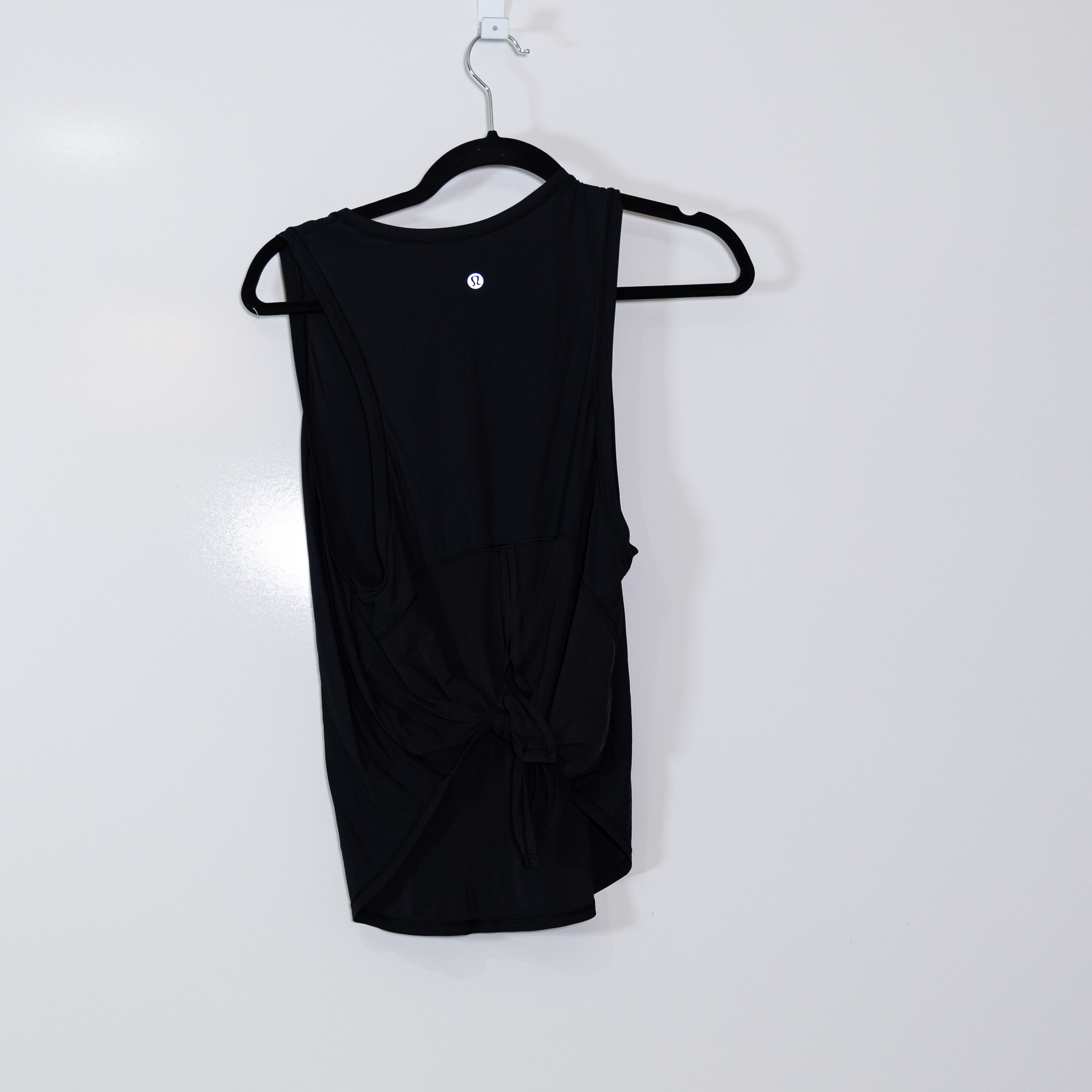 Lululemon Women's Ace Mesh Tie Knot Scoop Neck Sleeveless Tank Top Black Small
