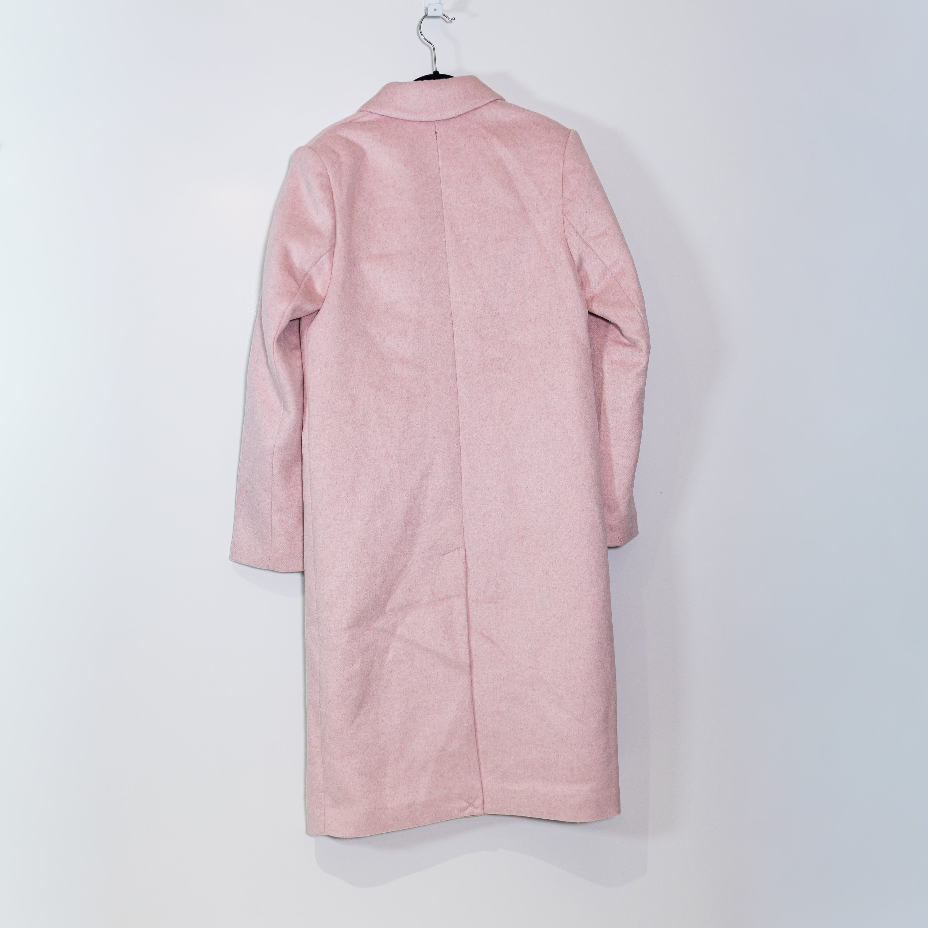 NEW Dynamite Manteau Wool Double Breasted Pea Coat Jacket Light Pink Melange S