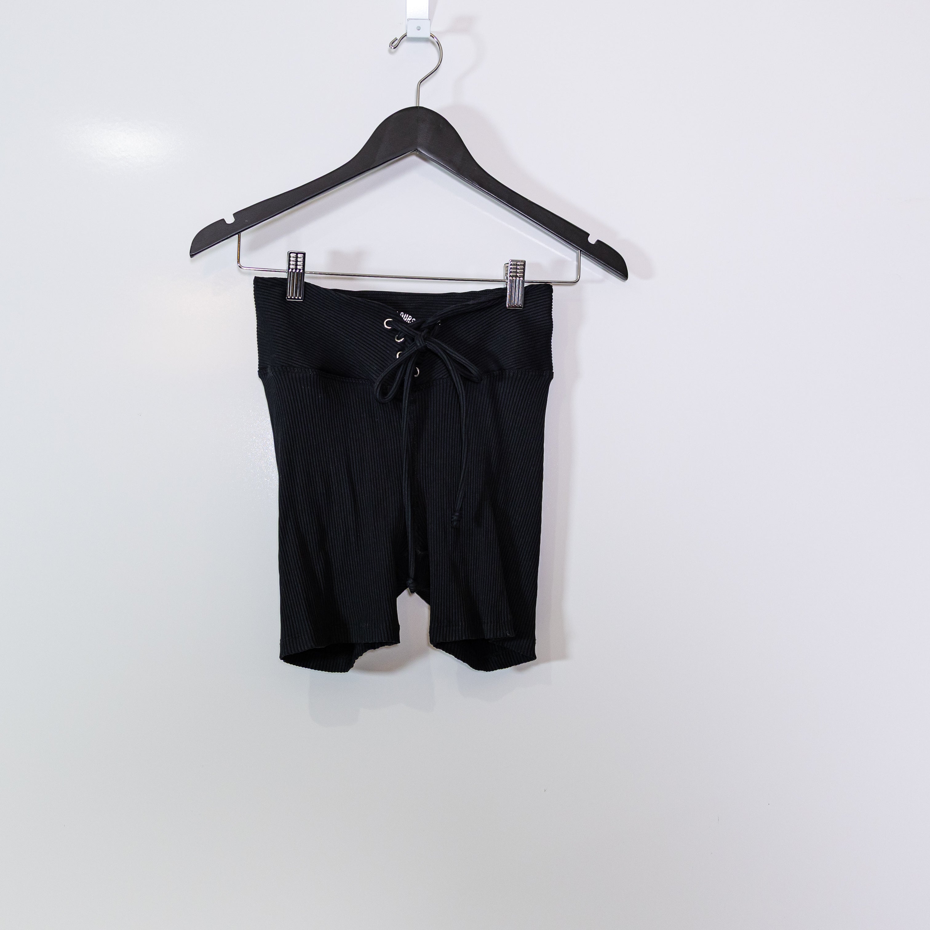 Year Of Ours Women's Ribbed Football High Waisted Athletic Biker Shorts Black S