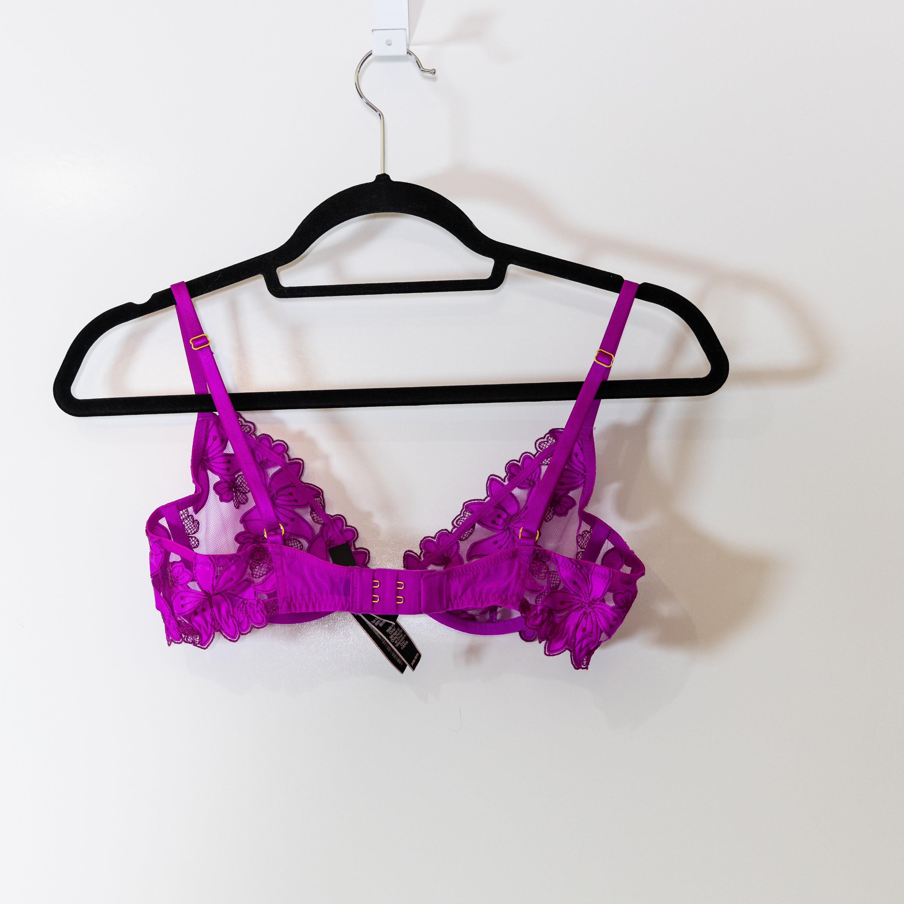 Victoria's Secret Women's Satin Sheer Panel Tulle Mesh Underwire Lingerie Bra