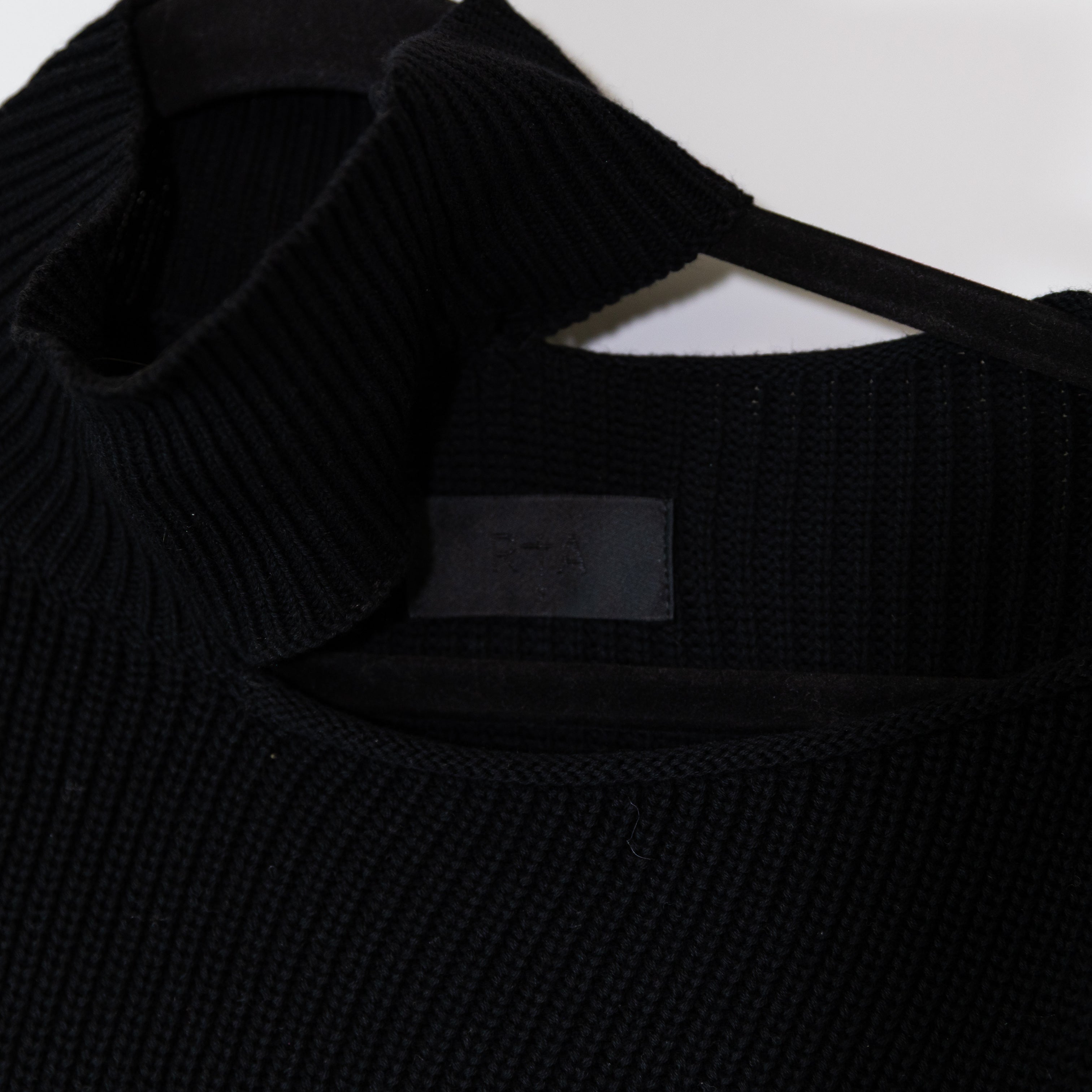RTA Cotton Knit Stretch Mock Neck Cut Out Long Sleeve Pullover Sweater Black S