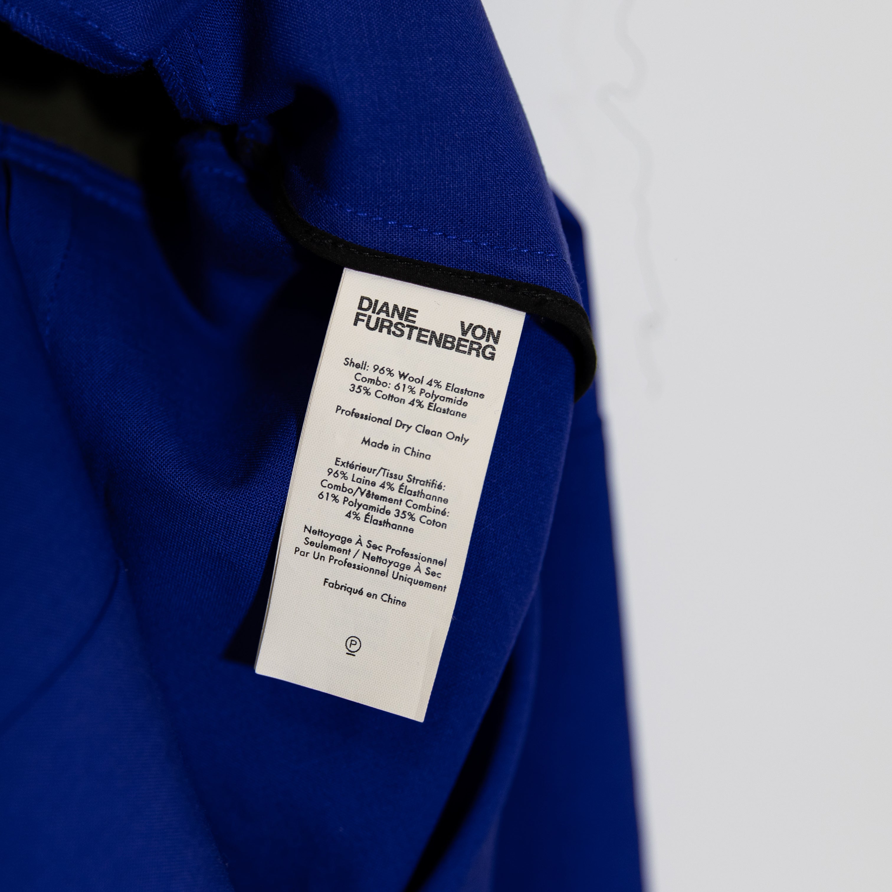 Diane Von Furstenberg Wool Blend Lightweight Blue Black Colorblock Shift Dress 2