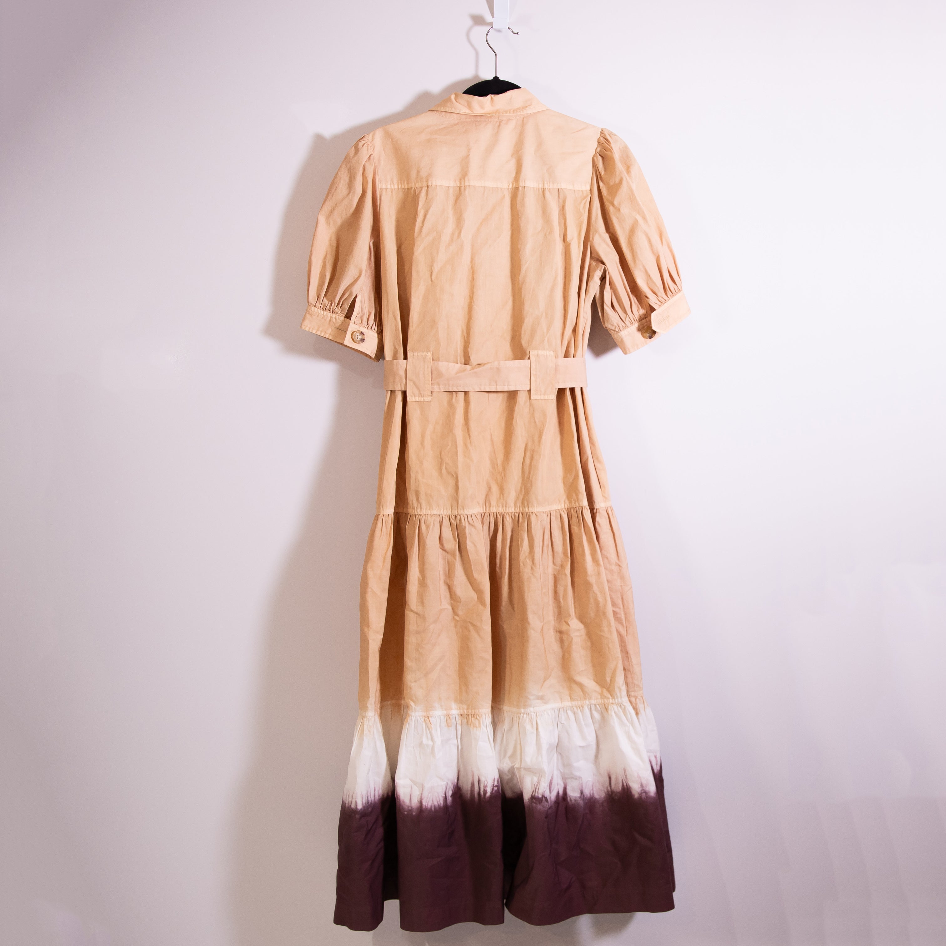 Derek Lam 10 Crosby Buffy Tie Dye Utility Cotton Button Front Midi Dress 10