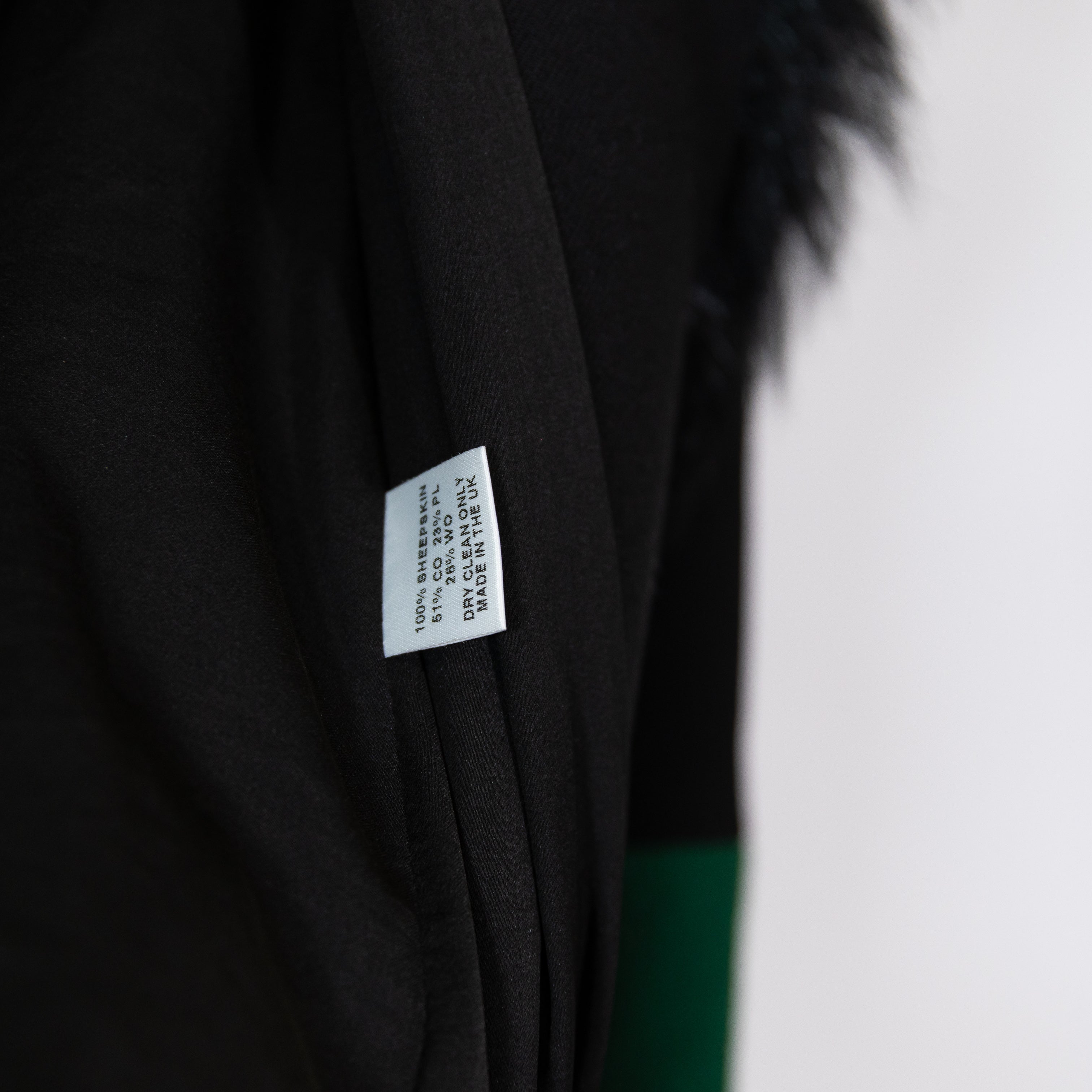 Preen By Thornton Bregazzi Black Blue Green Fur Wool Coat Jacket Small
