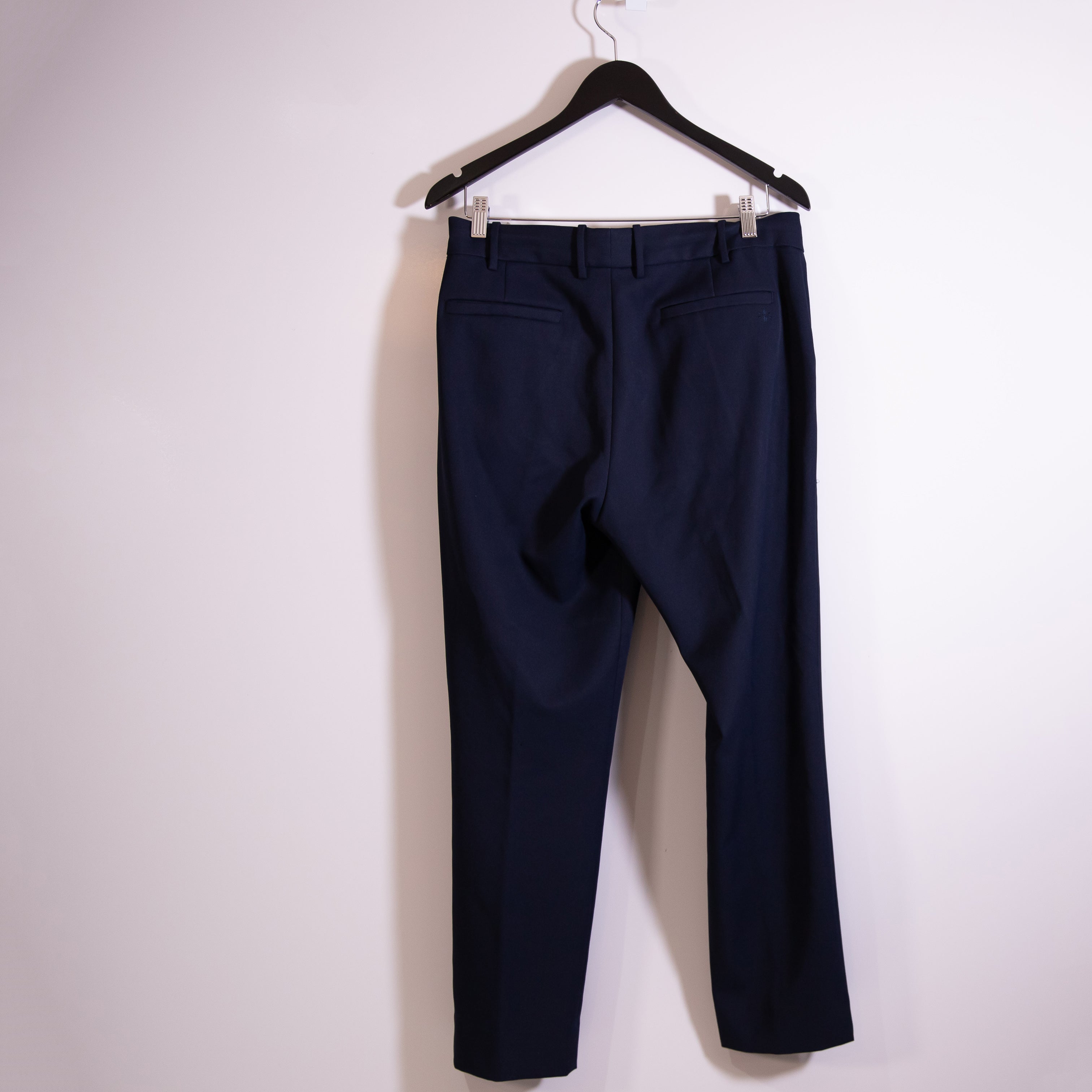 Tory Burch Sport Mid Rise Pleated Straight Leg Ankle Crop Trouser Pants Blue 8