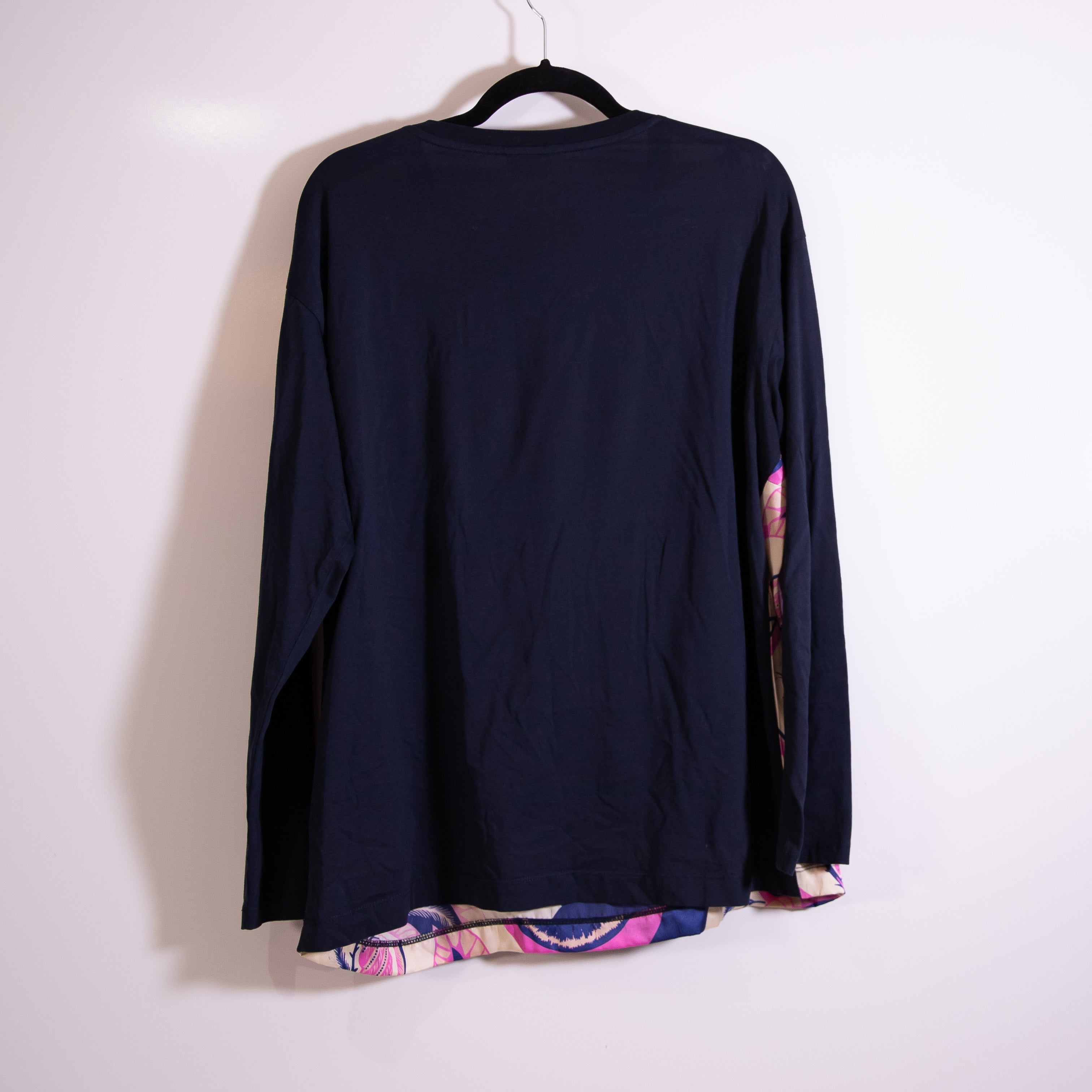 Dries Van Noten Cotton Silk Satin Paisley Swirl Print Long Sleeve Blouse Shirt L