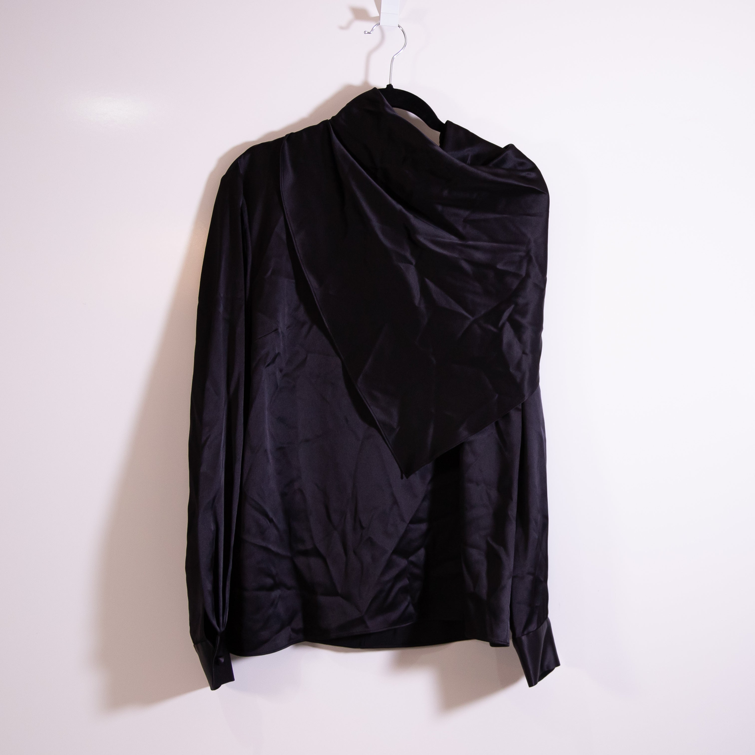 Adam Lippes Bandera Bandana Overlay Collar Silk Satin Long Sleeve Blouse Shirt 8