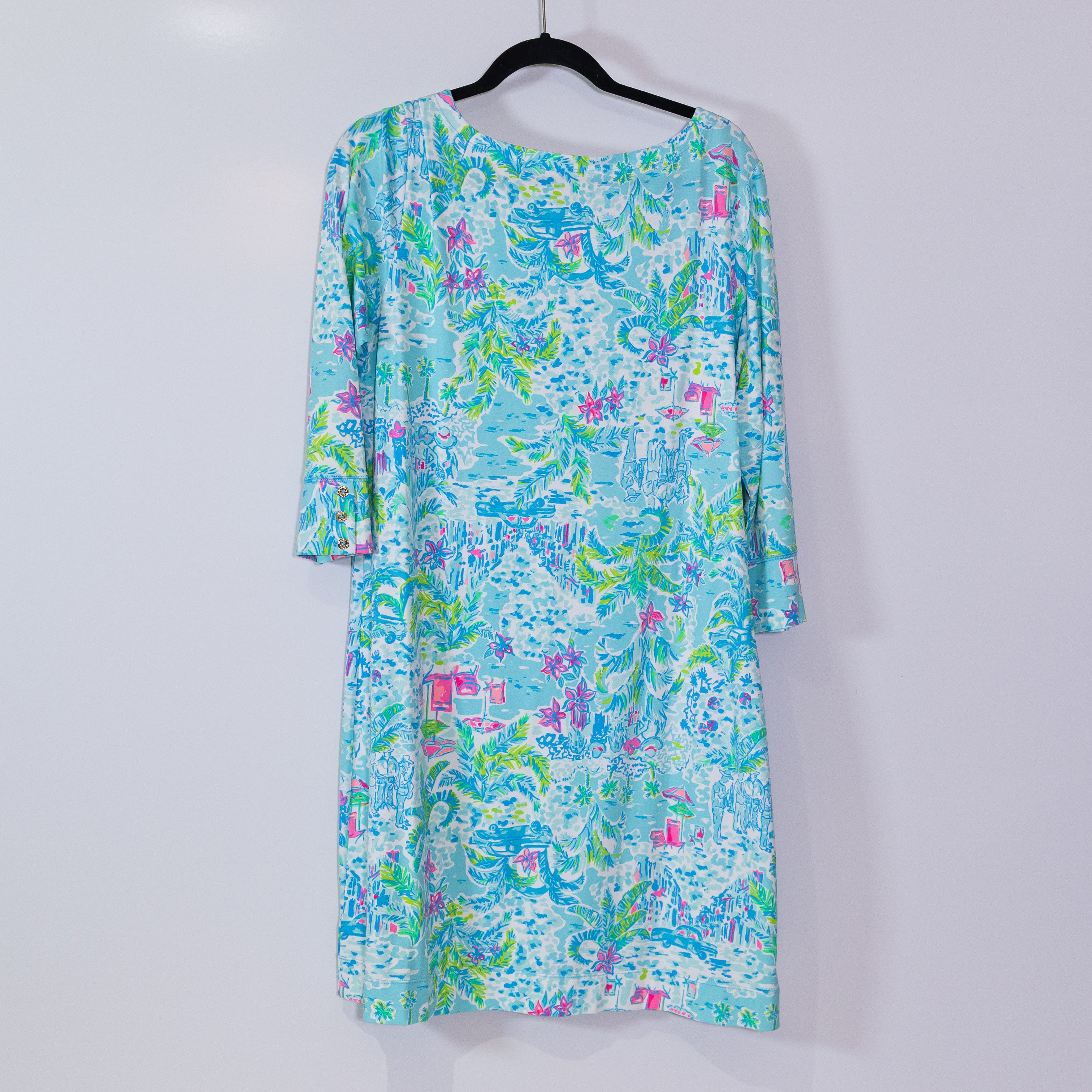 Lilly Pulitzer Sophie Scoop Neck Quarter Sleeve Dress What A Lovely Place Print