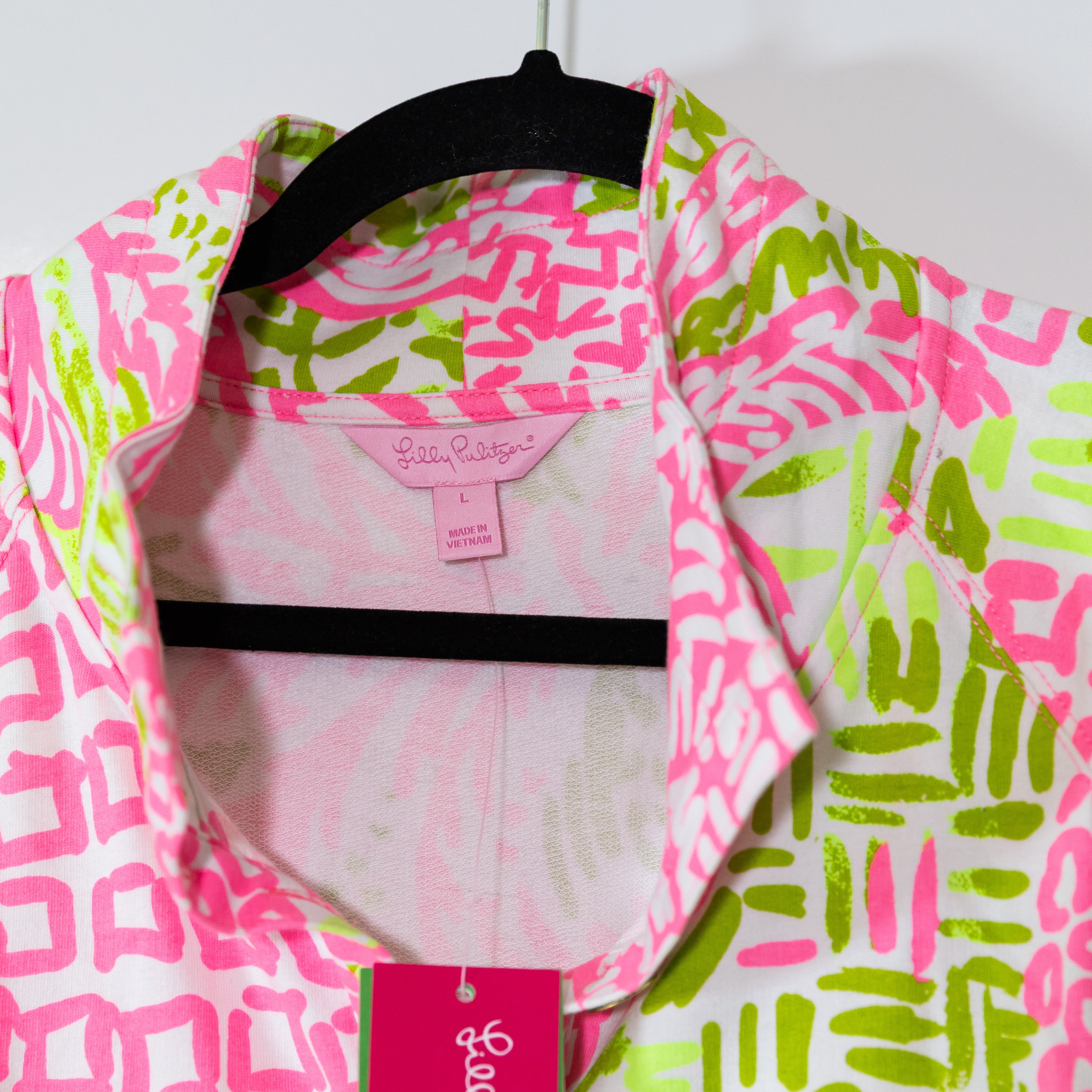 NEW Lilly Pulitzer UPF 50+ Captain Popover Pink Sunset Home Slice Print Sweater
