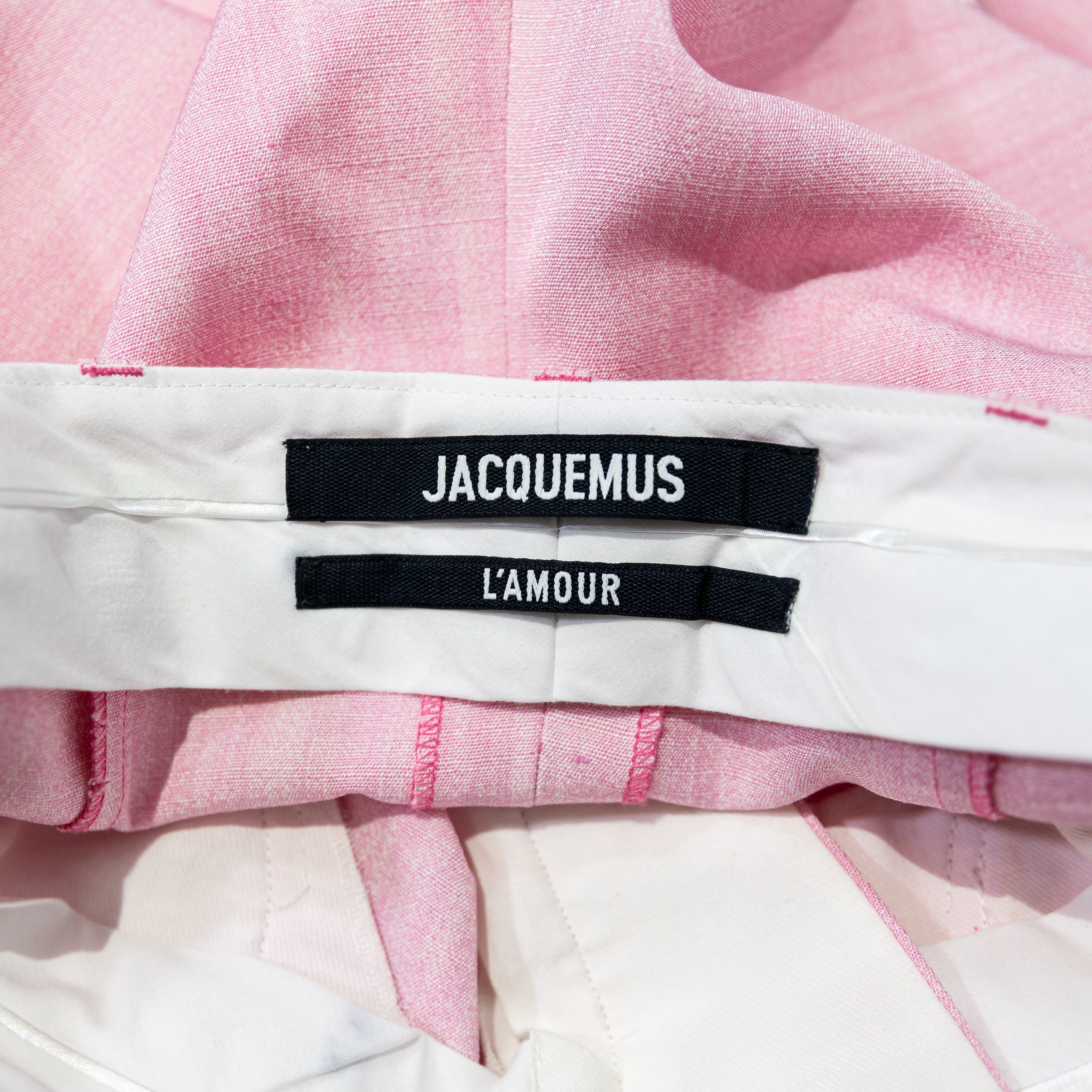 Jacquemus Le Pantalon Santon Cotton Silk Blend Wide-Leg Ankle Pants Light Pink