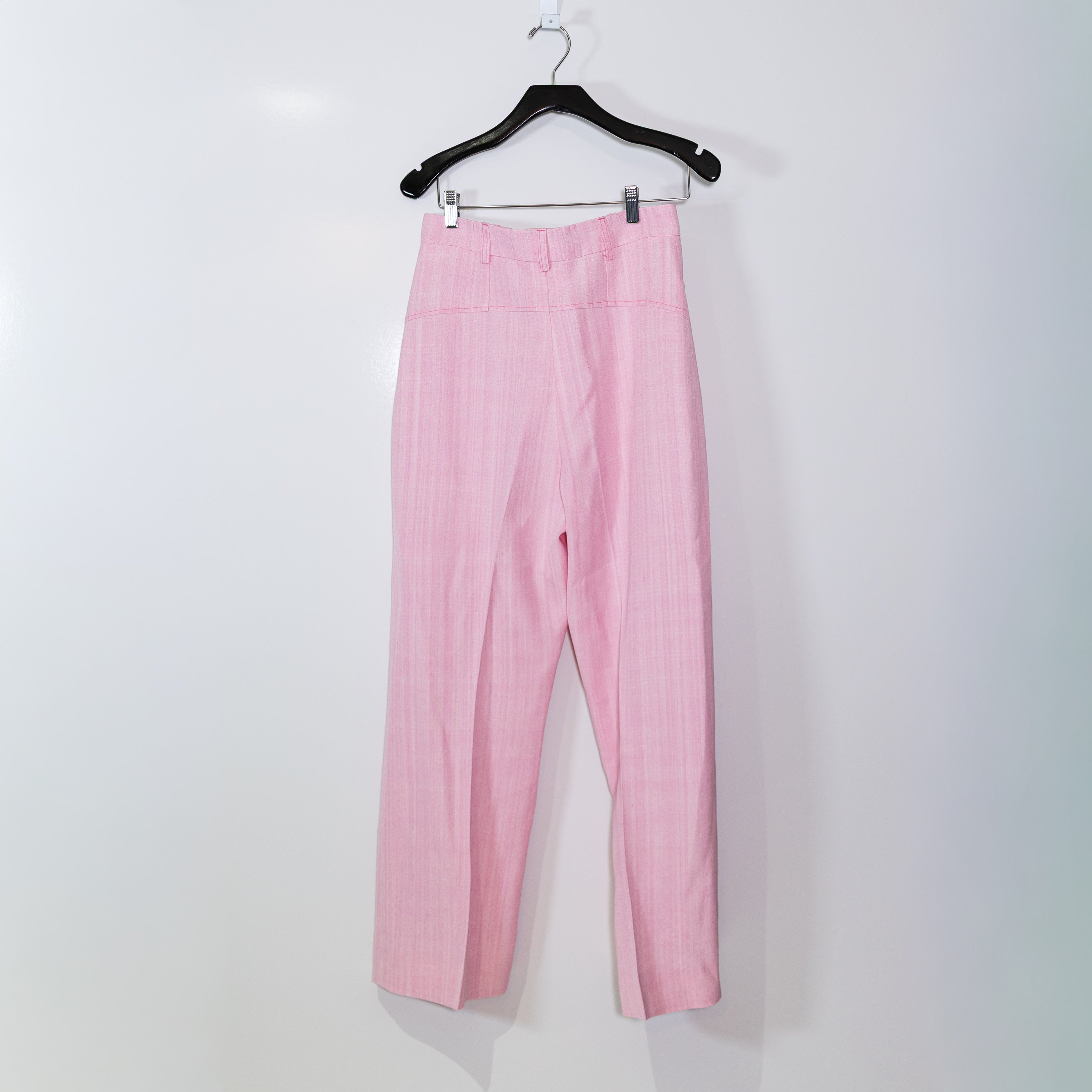 Jacquemus Le Pantalon Santon Cotton Silk Blend Wide-Leg Ankle Pants Light Pink