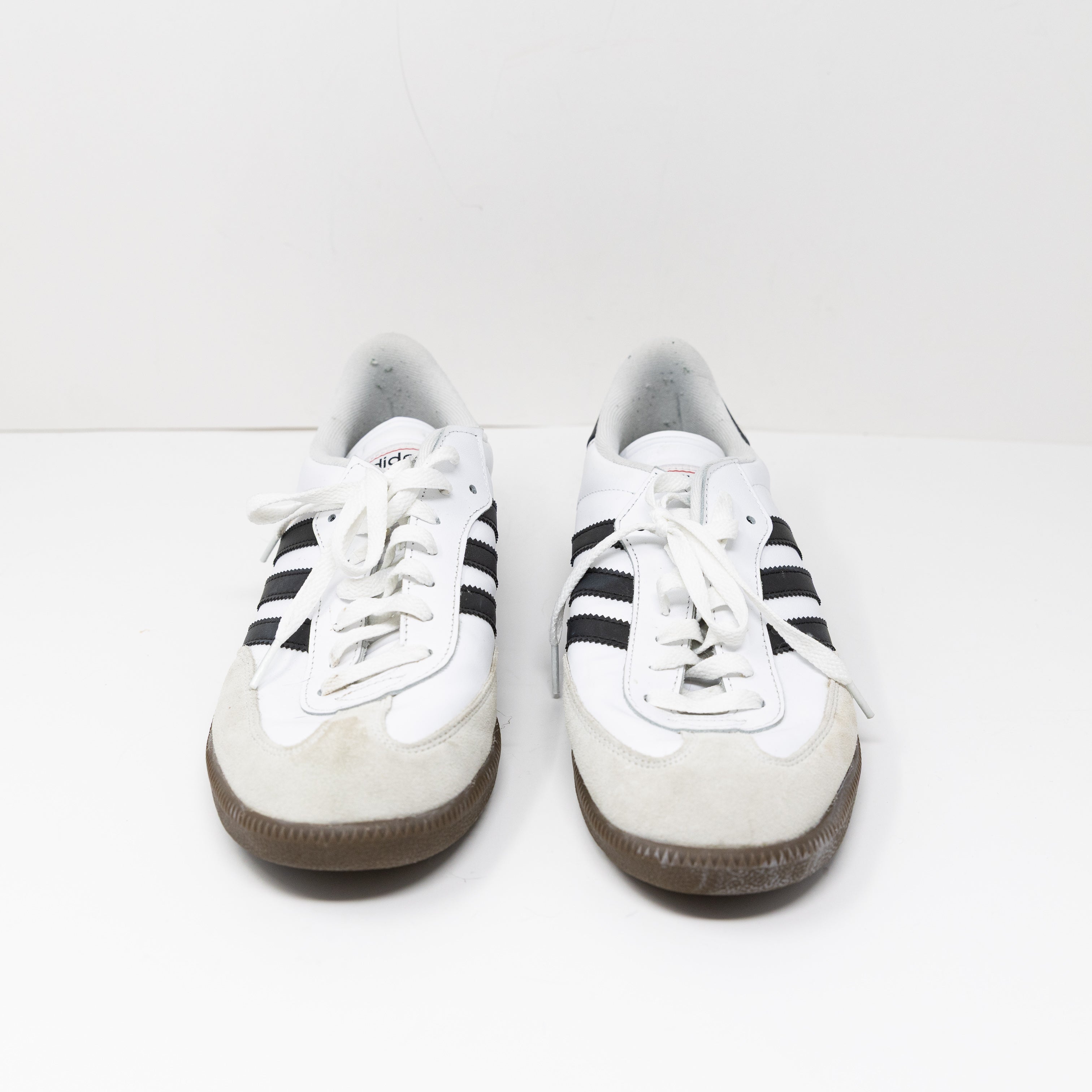 Adidas Men's Samba Genuine Leather Three Stripe Low Top Lace Up Casual Sneakers