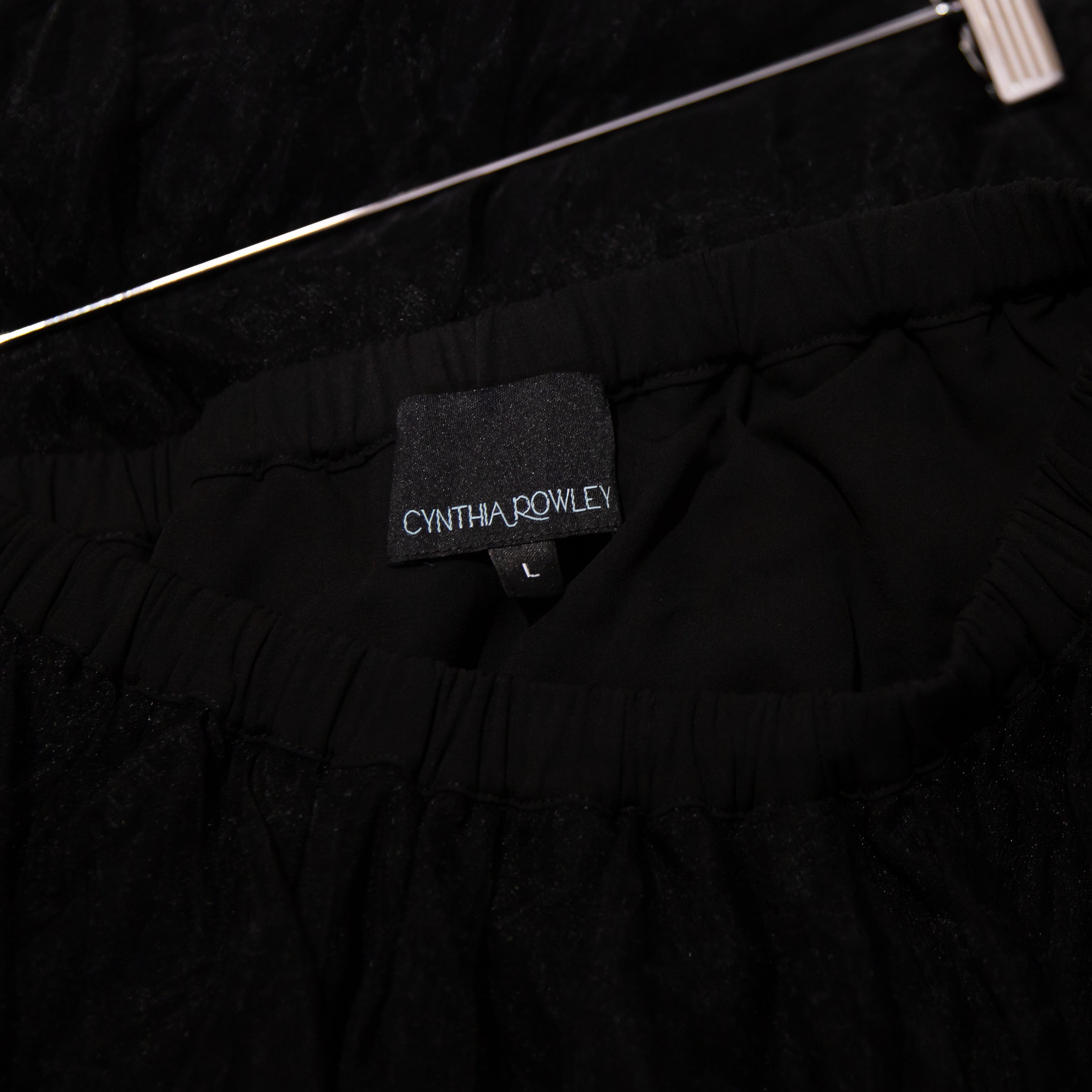 Cynthia Rowley Tulle Mesh Overlay Pull On Midi Ballerina Skirt Black Large