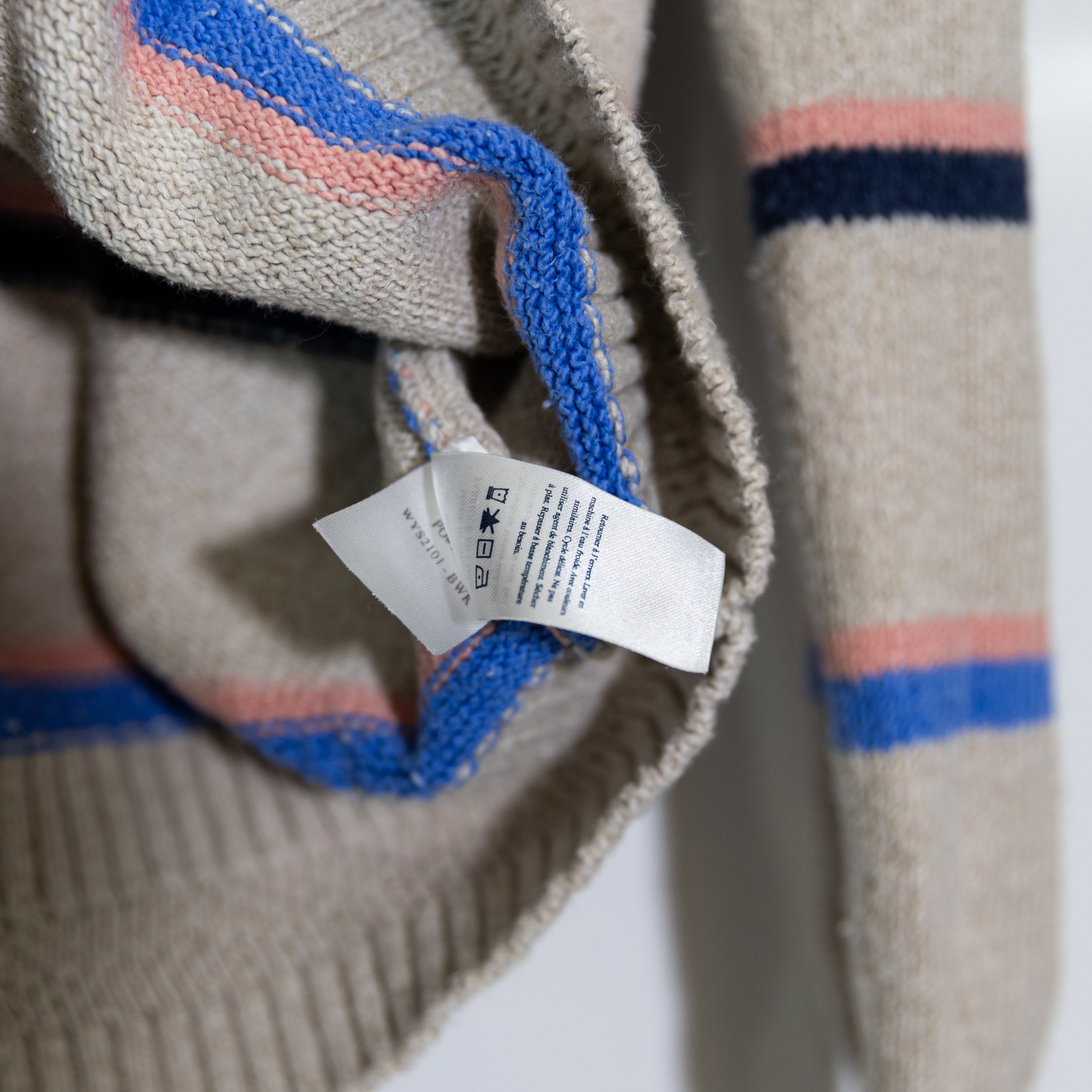 Faherty Women's Cotton Knit Crew Neck Multi Stripe Pullover Sweater XS