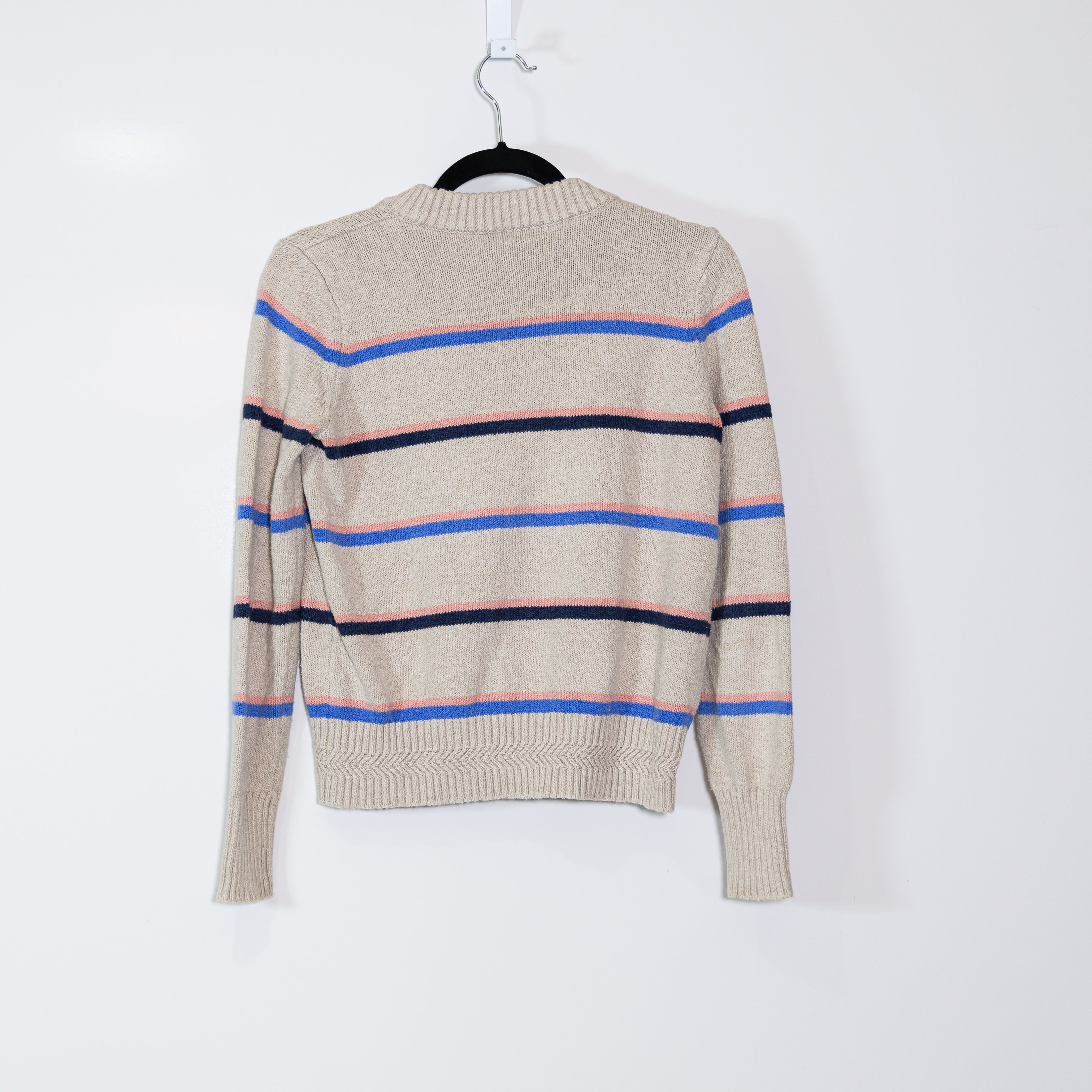 Faherty Women's Cotton Knit Crew Neck Multi Stripe Pullover Sweater XS