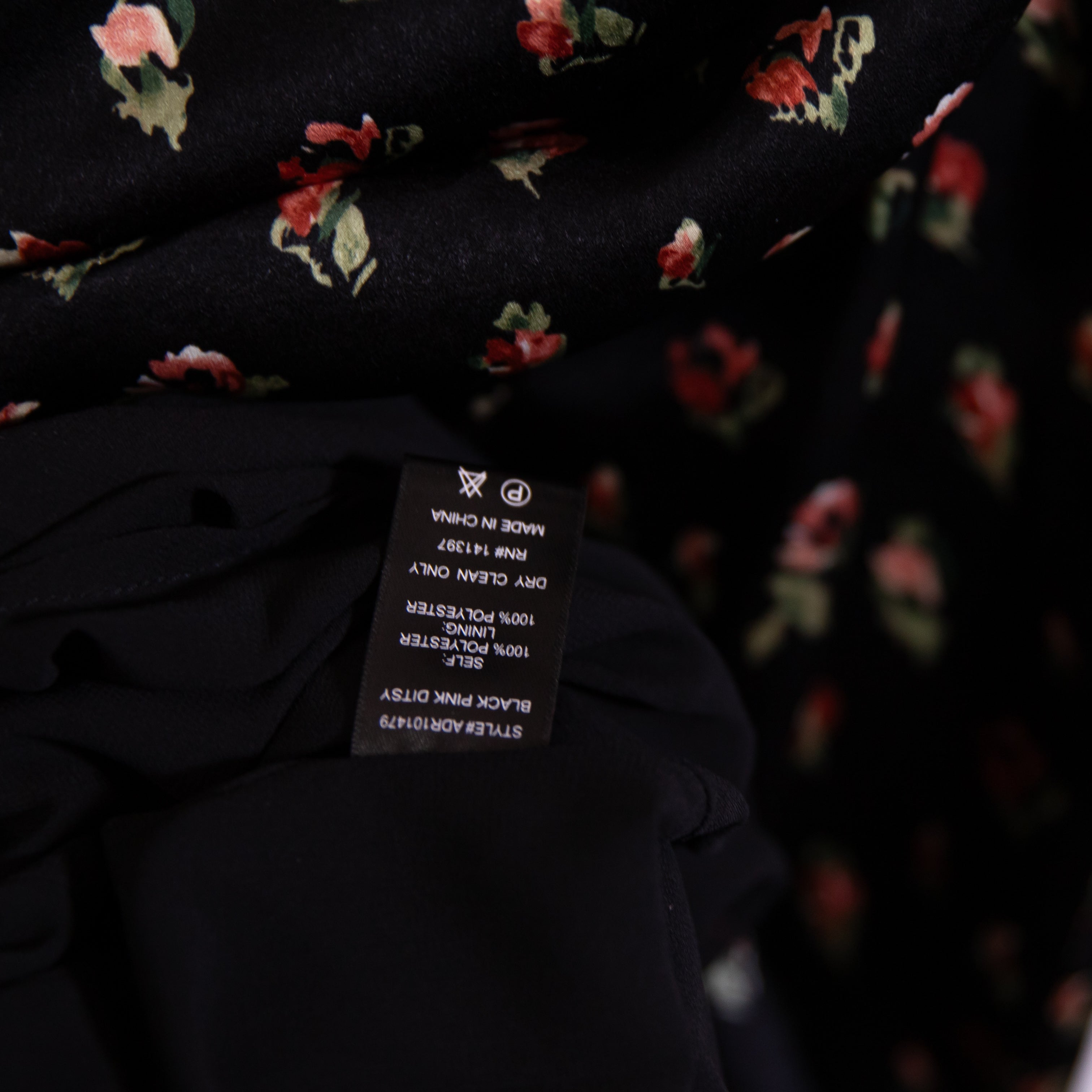 NEW ASTR The Label Micro Floral Flower Print Pattern Ruched Draped Midi Dress M