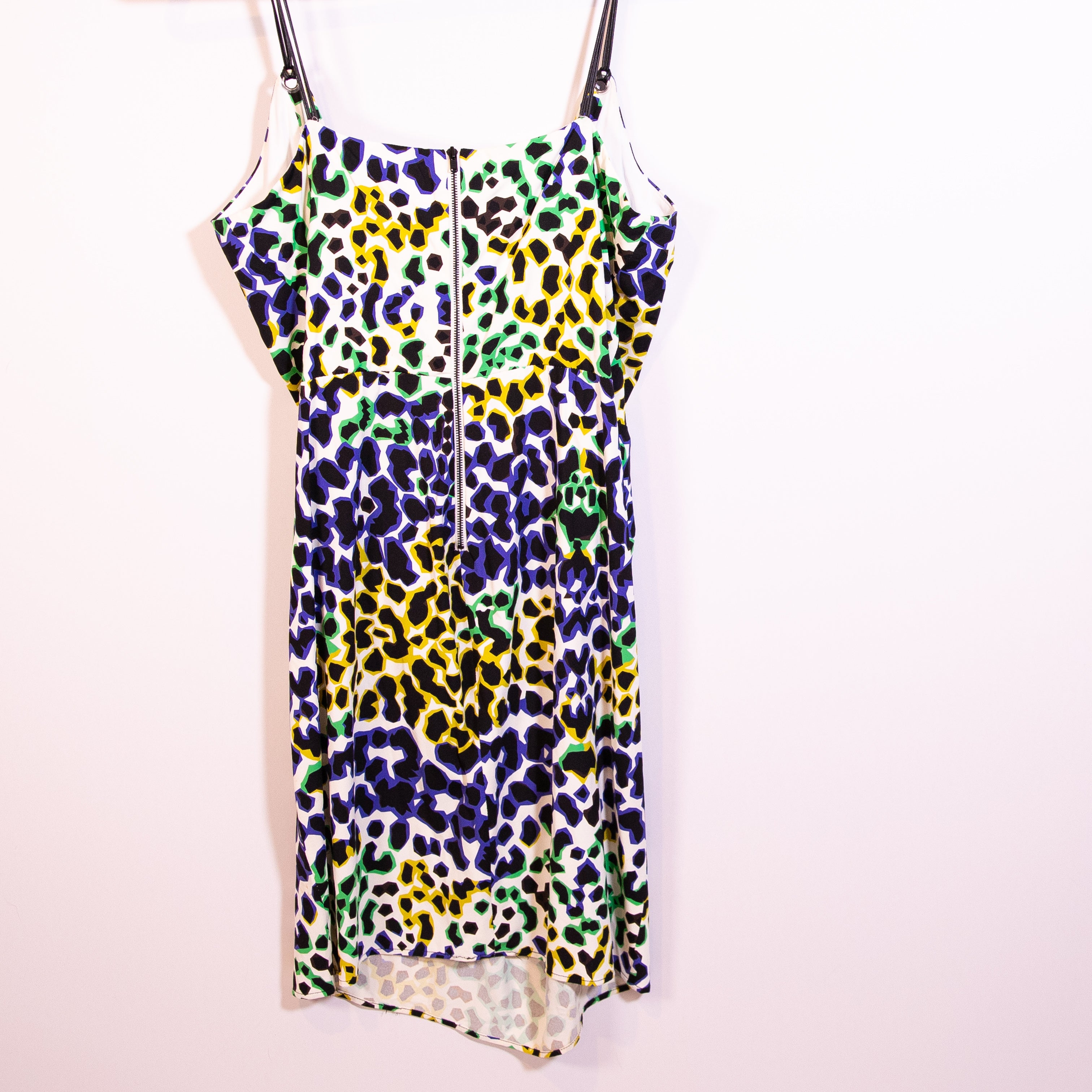 Milly Grommet Tank Draped Stretch Cheetah Leopard Animal Print Mini Dress Large