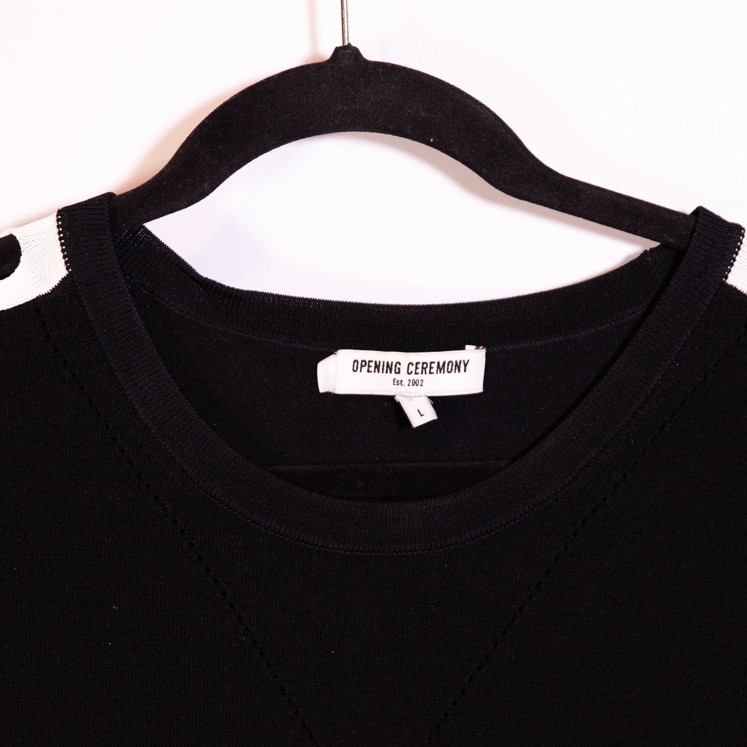 Opening Ceremony Sweater Knit Stretch Crew Neck Short Sleeve Bodycon Mini Dress