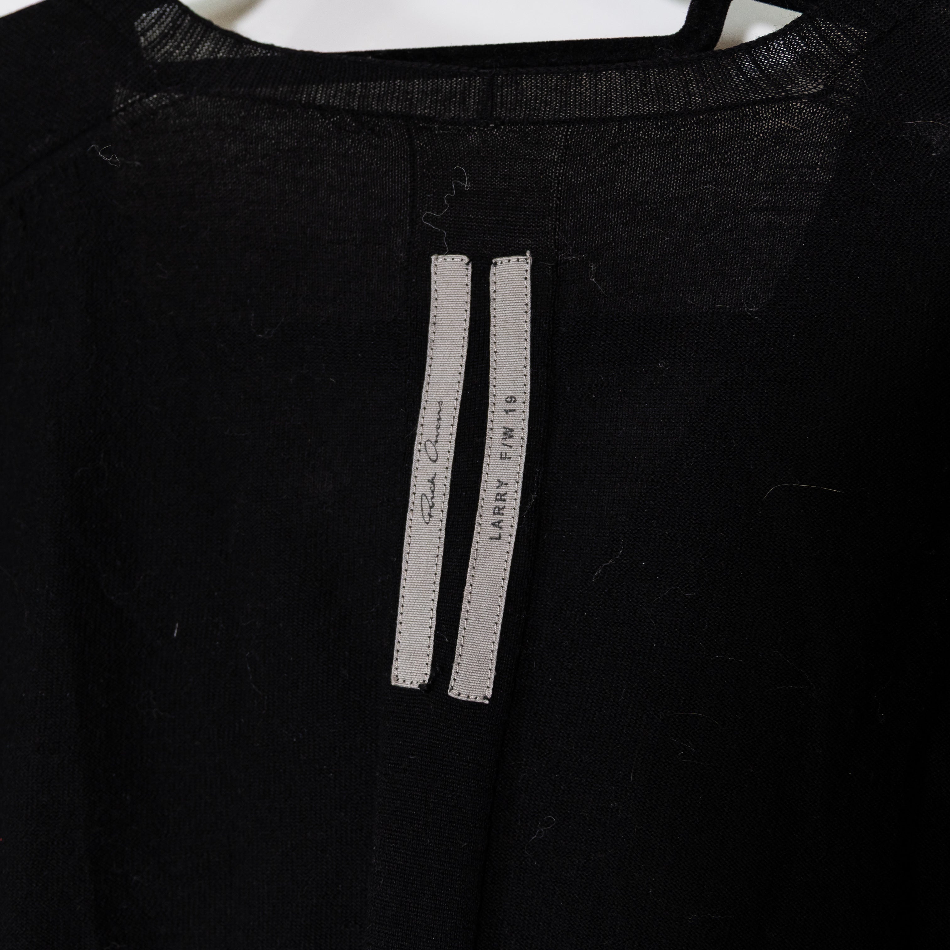 Rick Owens Women's Wool Blend Knit Stretch V Neck Pullover Sweater Solid Black S