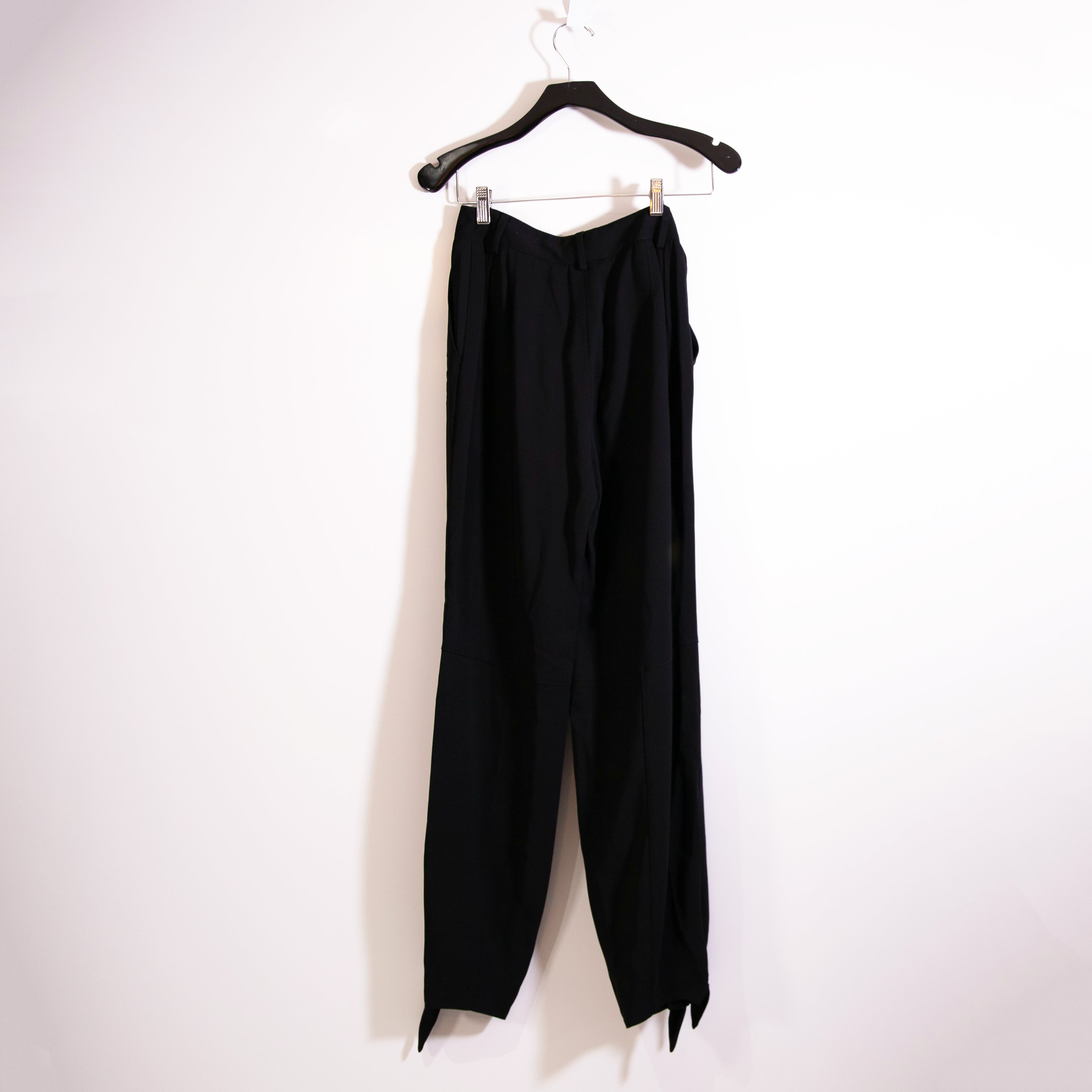 Off-White Virgil Abloh Main Label Mid Rise Straight Leg Ankle Tie Trouser Pants