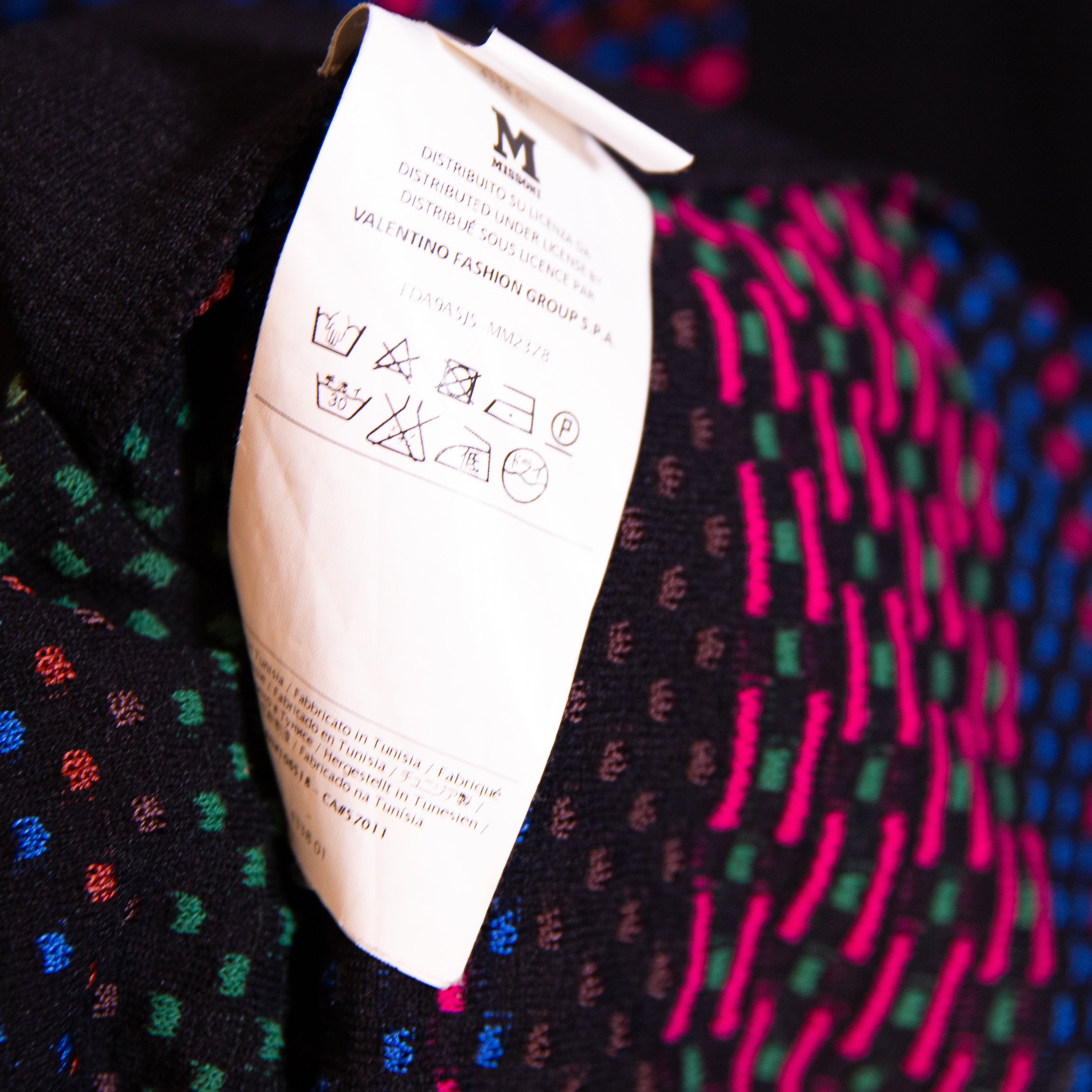 Missoni Cotton Blend Multi Color Woven Knit Stretch Short Sleeve Sweater Dress