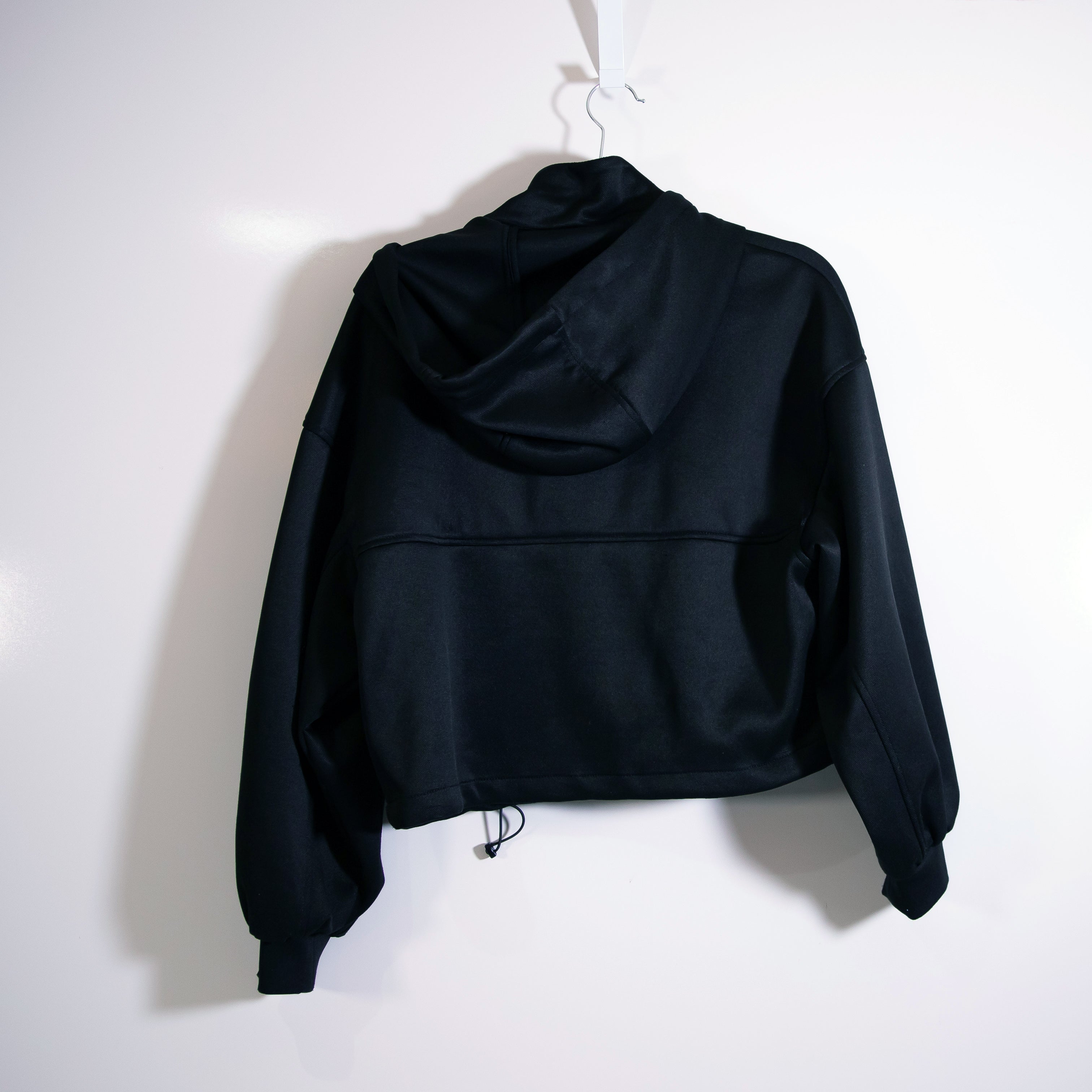 Zara Women's Athletic Heavyweight Full Zip Cropped Hoodie Hooded Jacket Black S