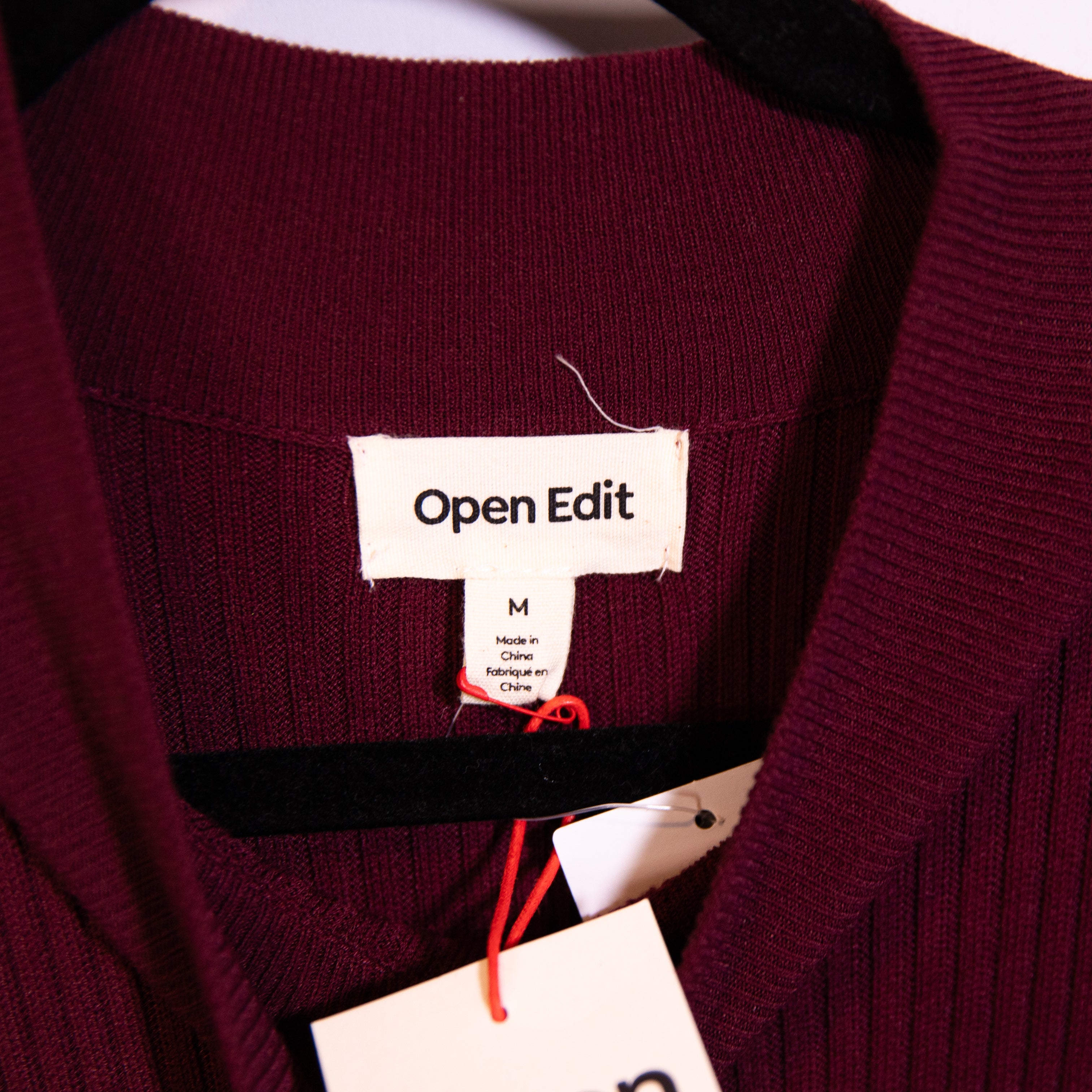 NEW Open Edit Mock Neck Cold Shoulder Long Sleeve Sweater Dress Burgundy Tannin