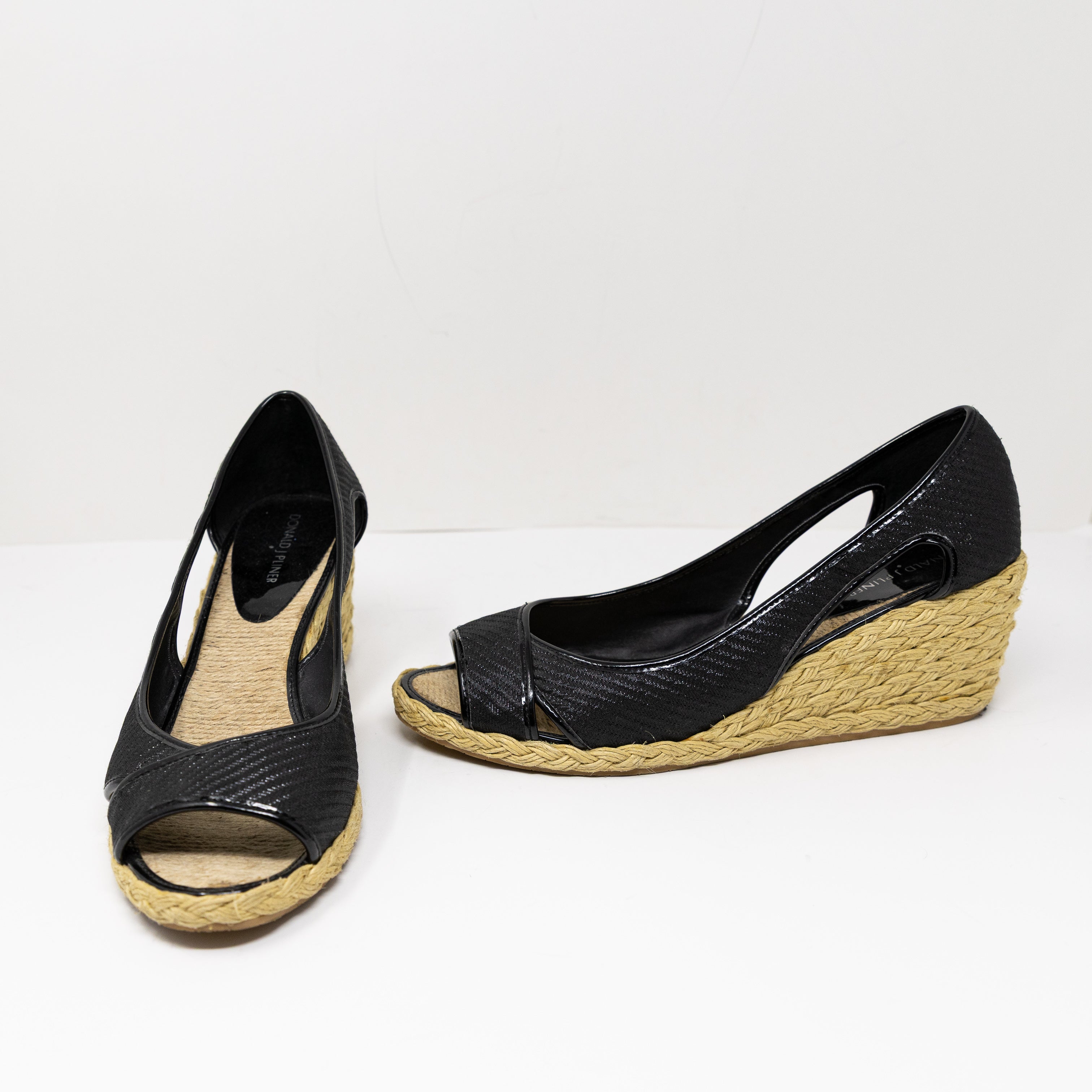Donald J Pliner Coraa Woven Braided Espadrille Textured Peep Toe Wedge Heels 11