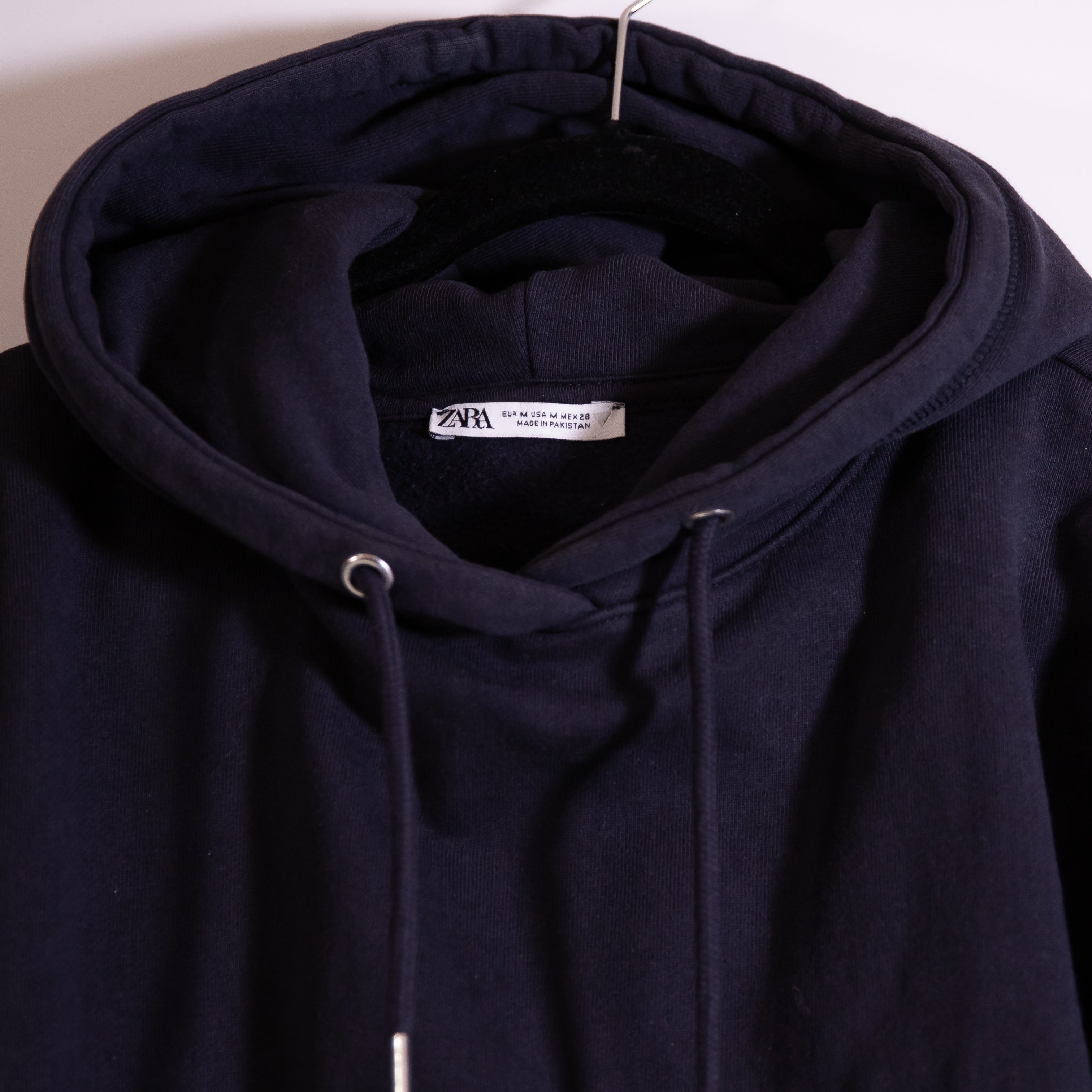 Zara Women's Cotton Fleece Lined Heavy Knit Pullover Hoodie Sweatshirt Sweater M