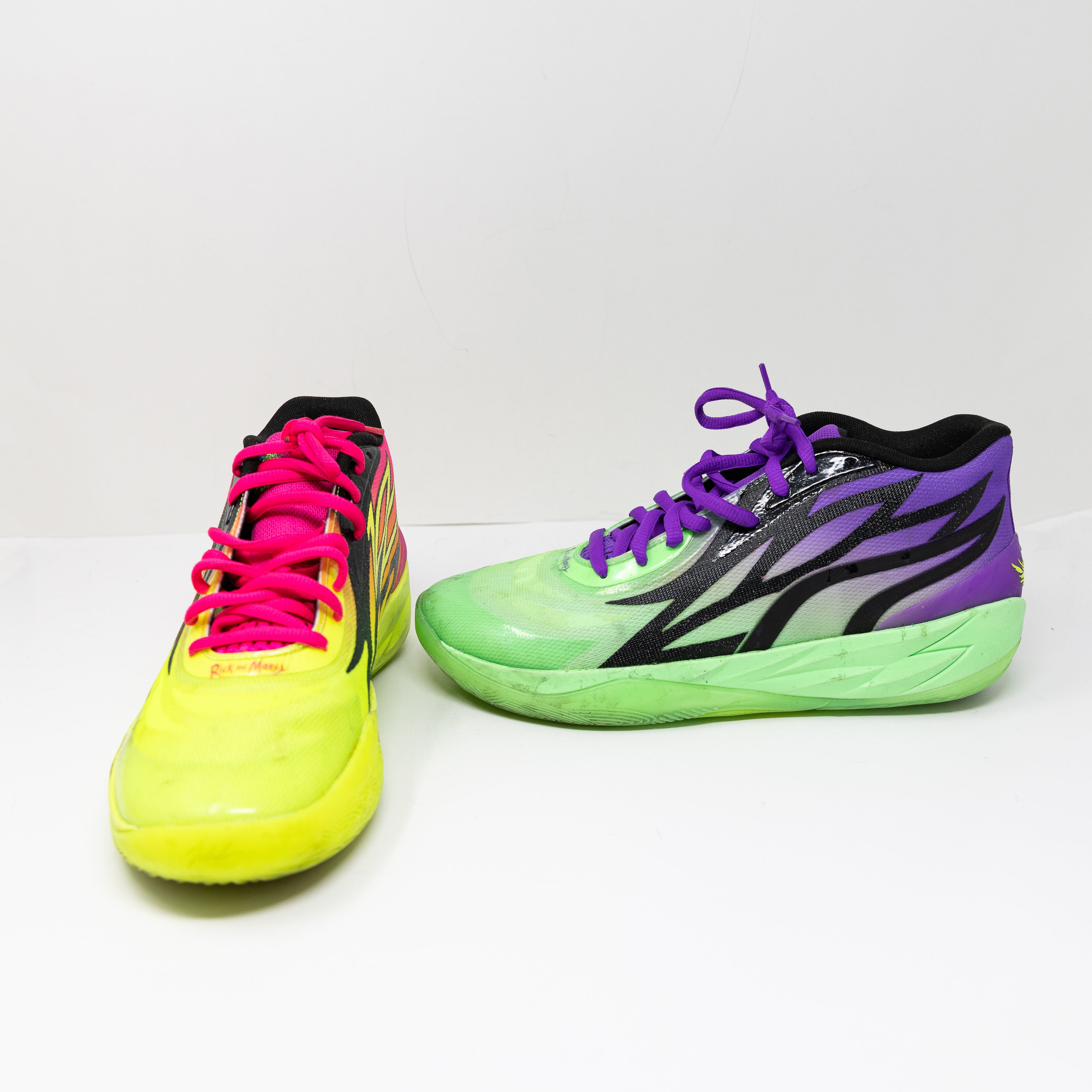 Puma Lamelo Ball MB.02 Rick & Morty Adventures Low Top Sneakers Shoes Neon 9.5