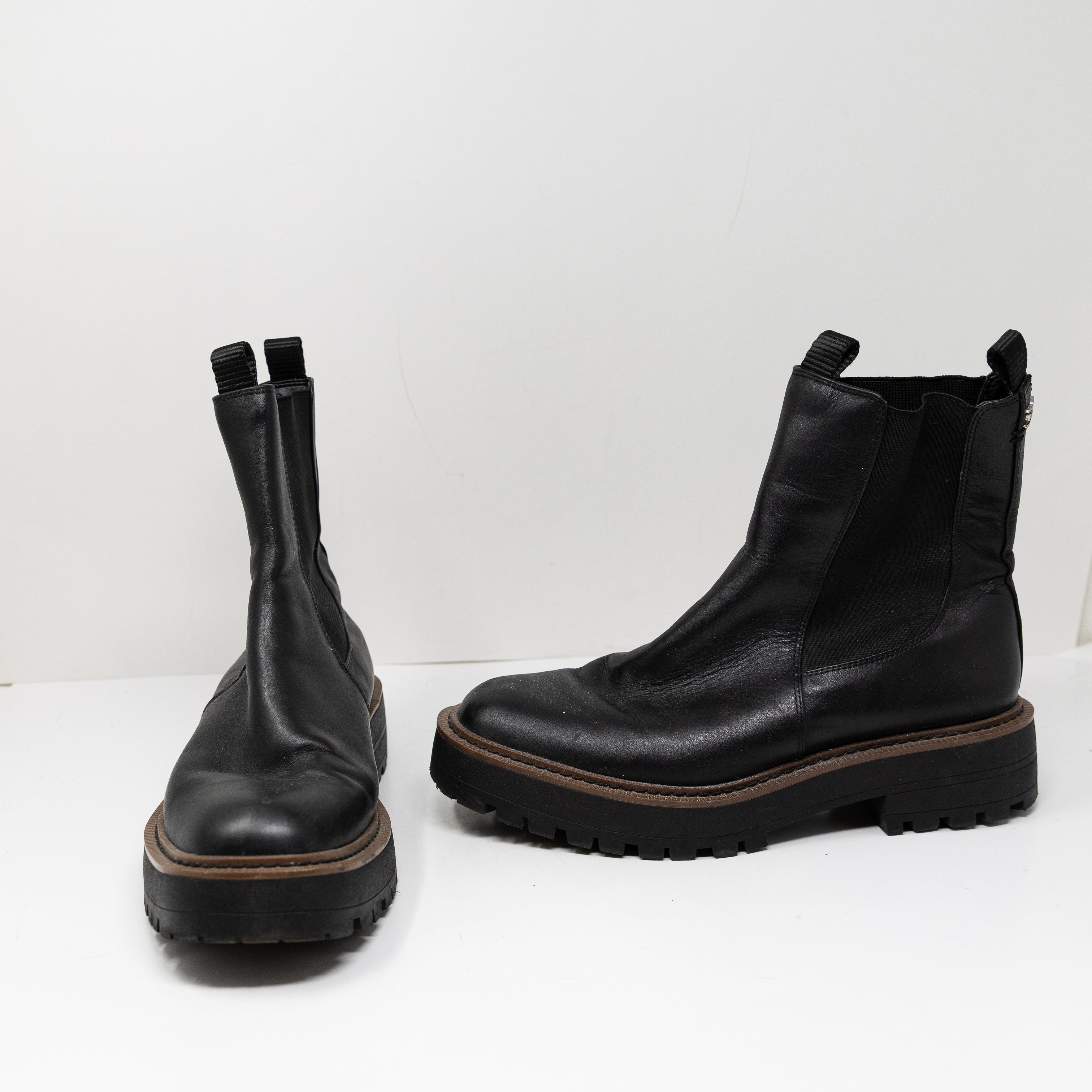 Sam Edelman Laguna Waterproof Lug Sole Pull On Chelsea Ankle Boot Shoes Black 10