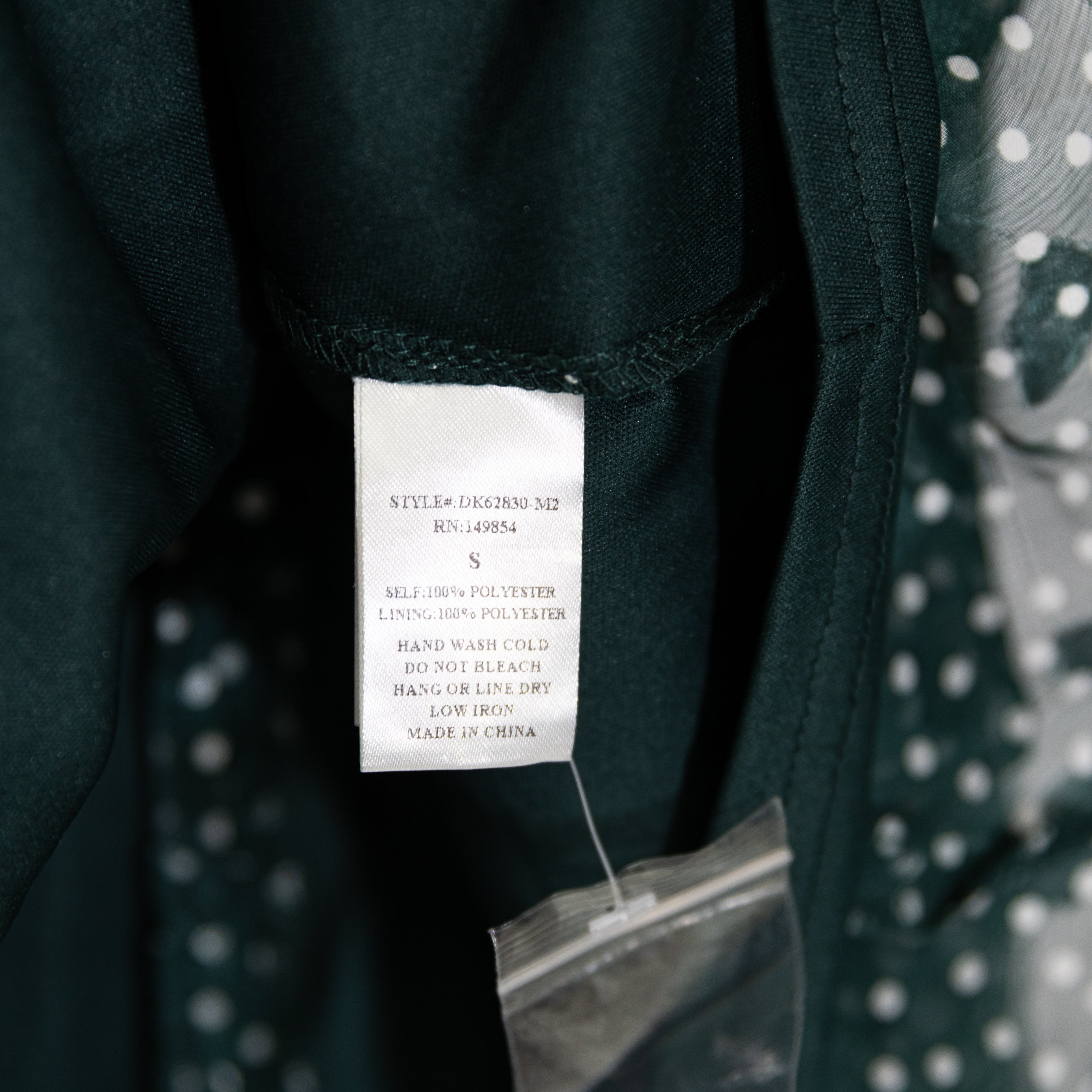 NEW Sage The Label Green White Polka Dot Print Pattern Chiffon Ruffle Wrap Dress